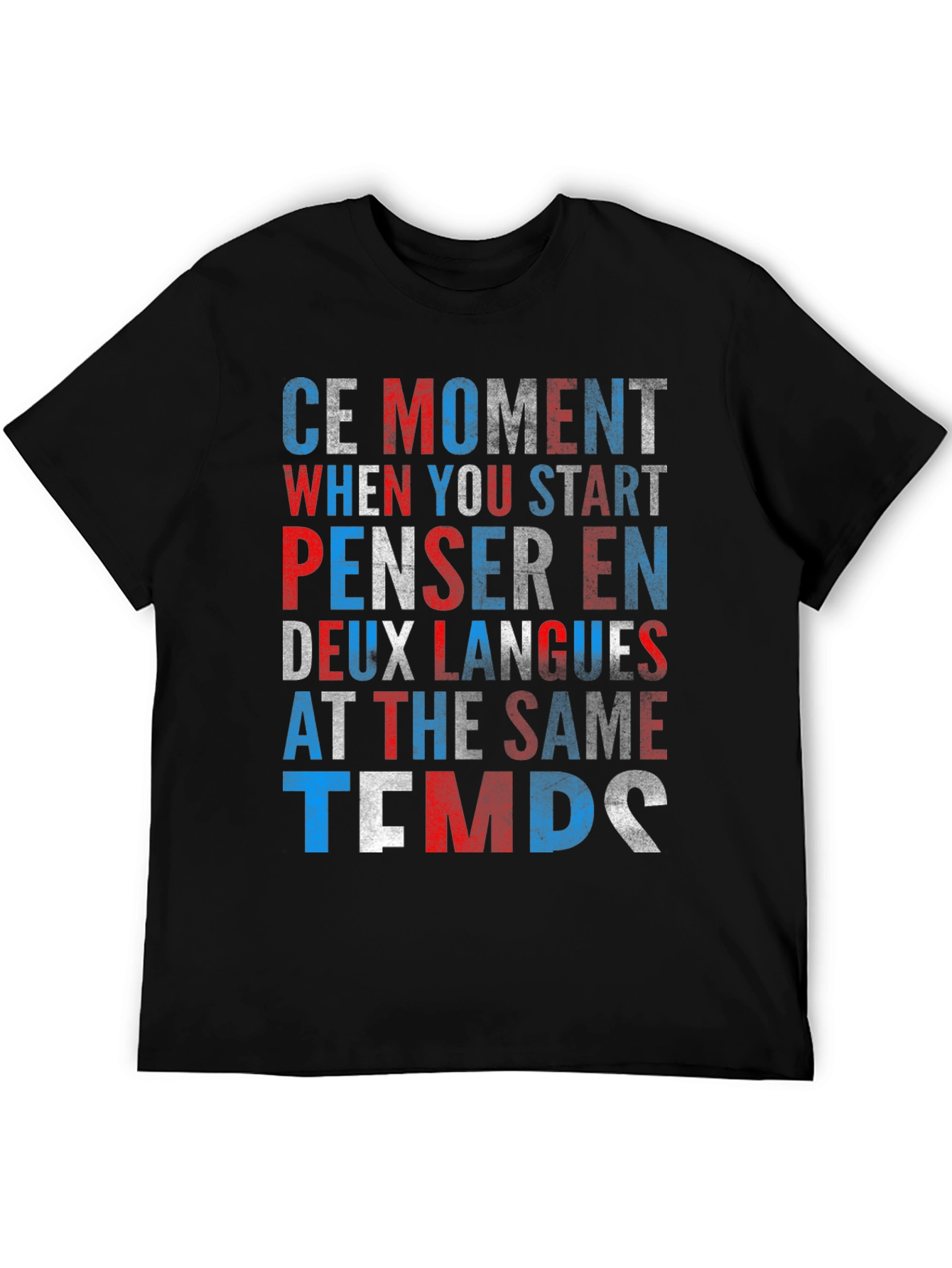 Black Think In Two Languages Graphic Tee view 5