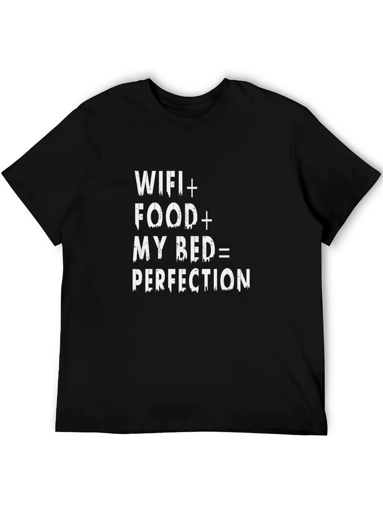 Black Wifi Food Bed Perfection T-Shirt - Comfort & Humor view 5
