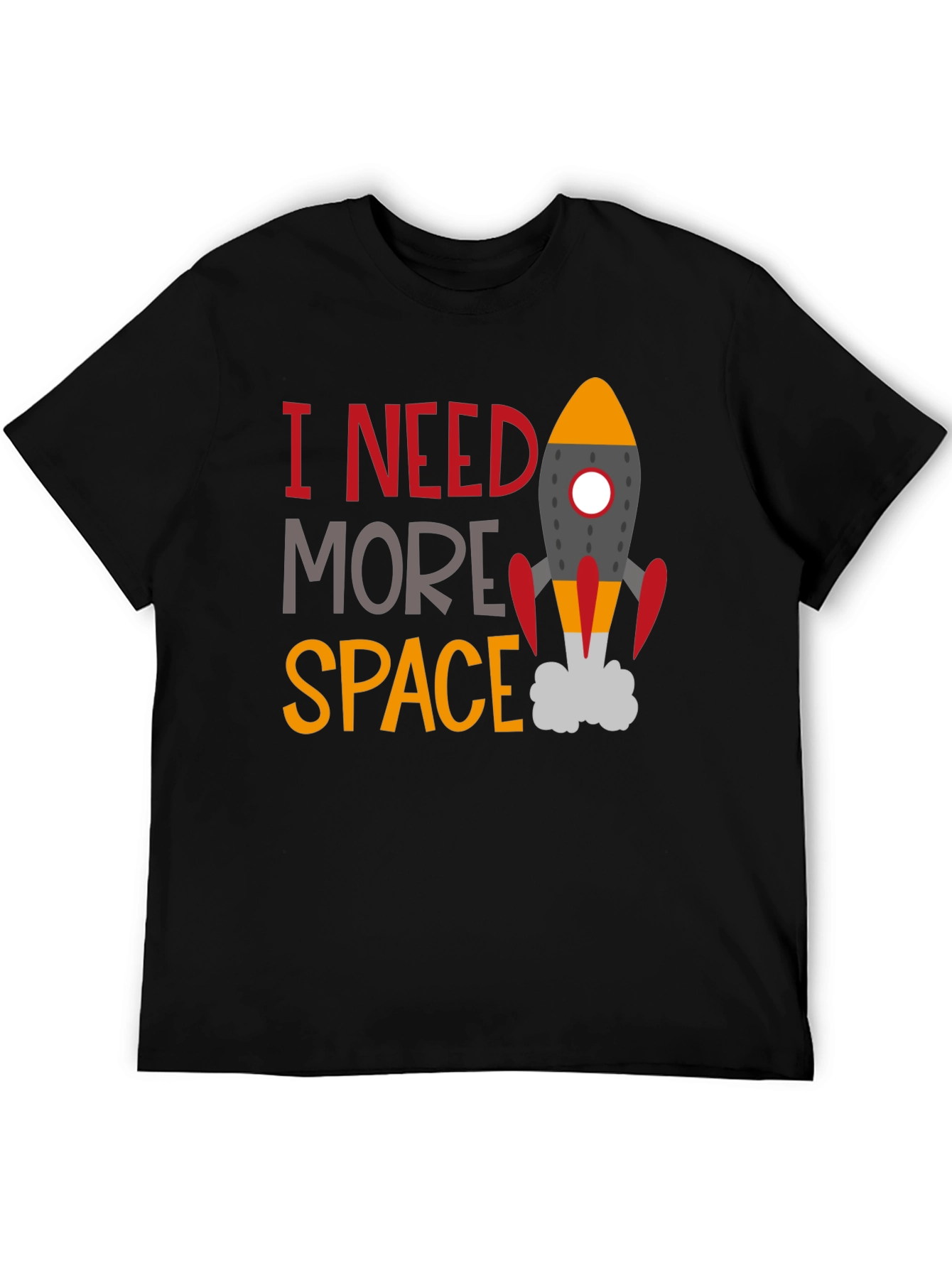 Black I Need More Space Graphic Tee - Astronomy T-Shirt view 5