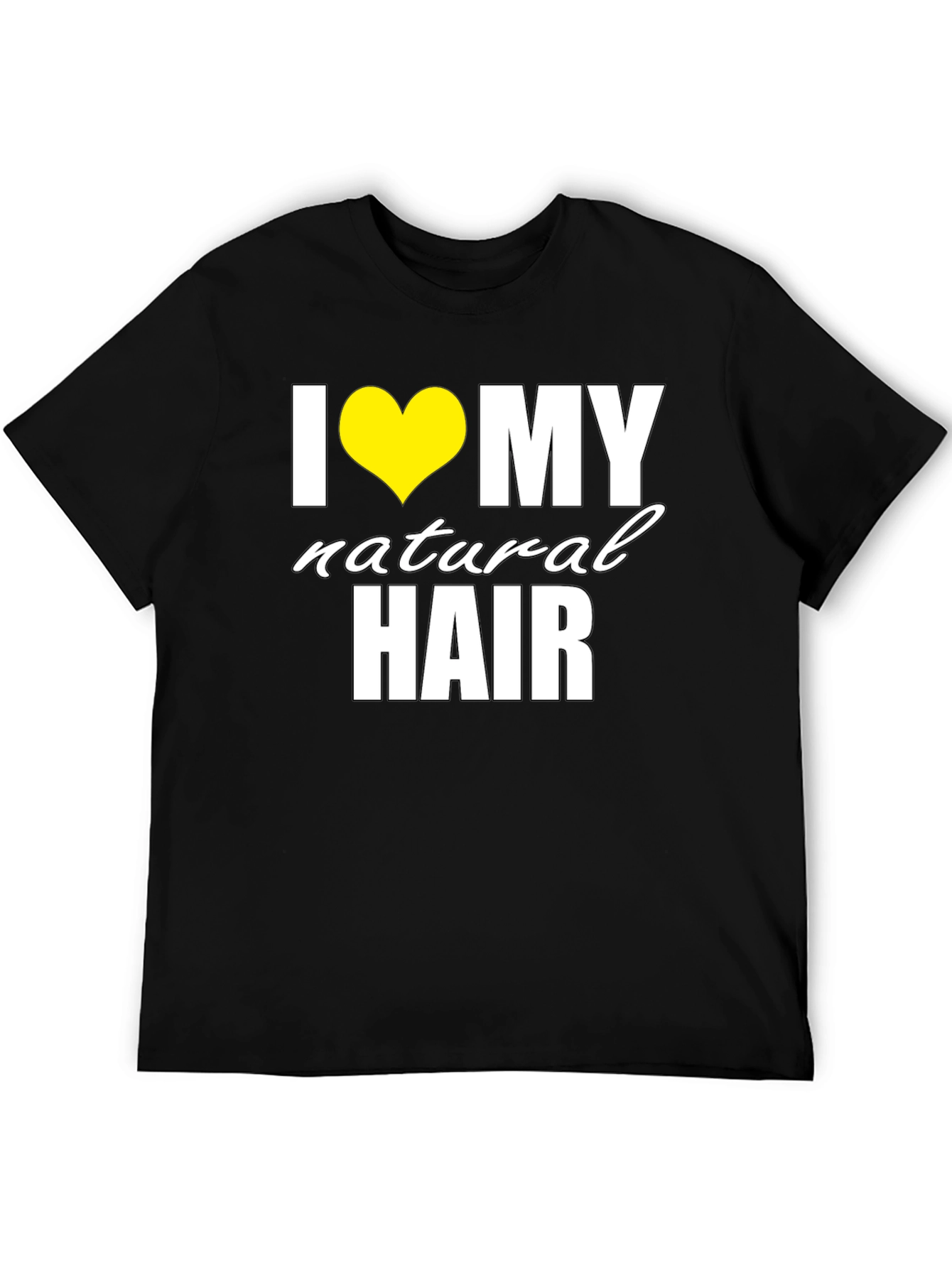 I Love My Natural Hair Black T-Shirt - 5