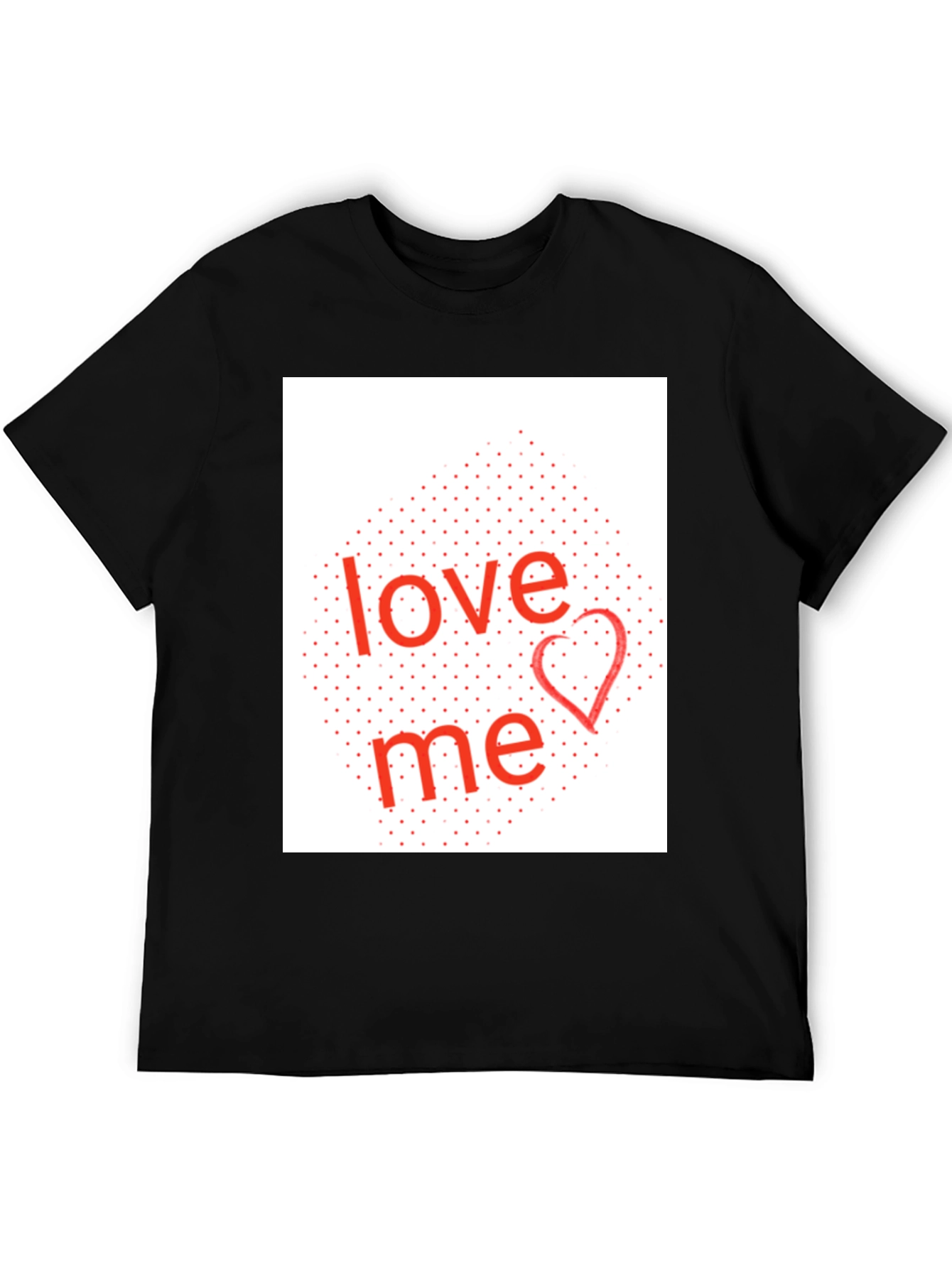 Black Love Me Graphic Tee - Black Cotton Blend Shirt view 5