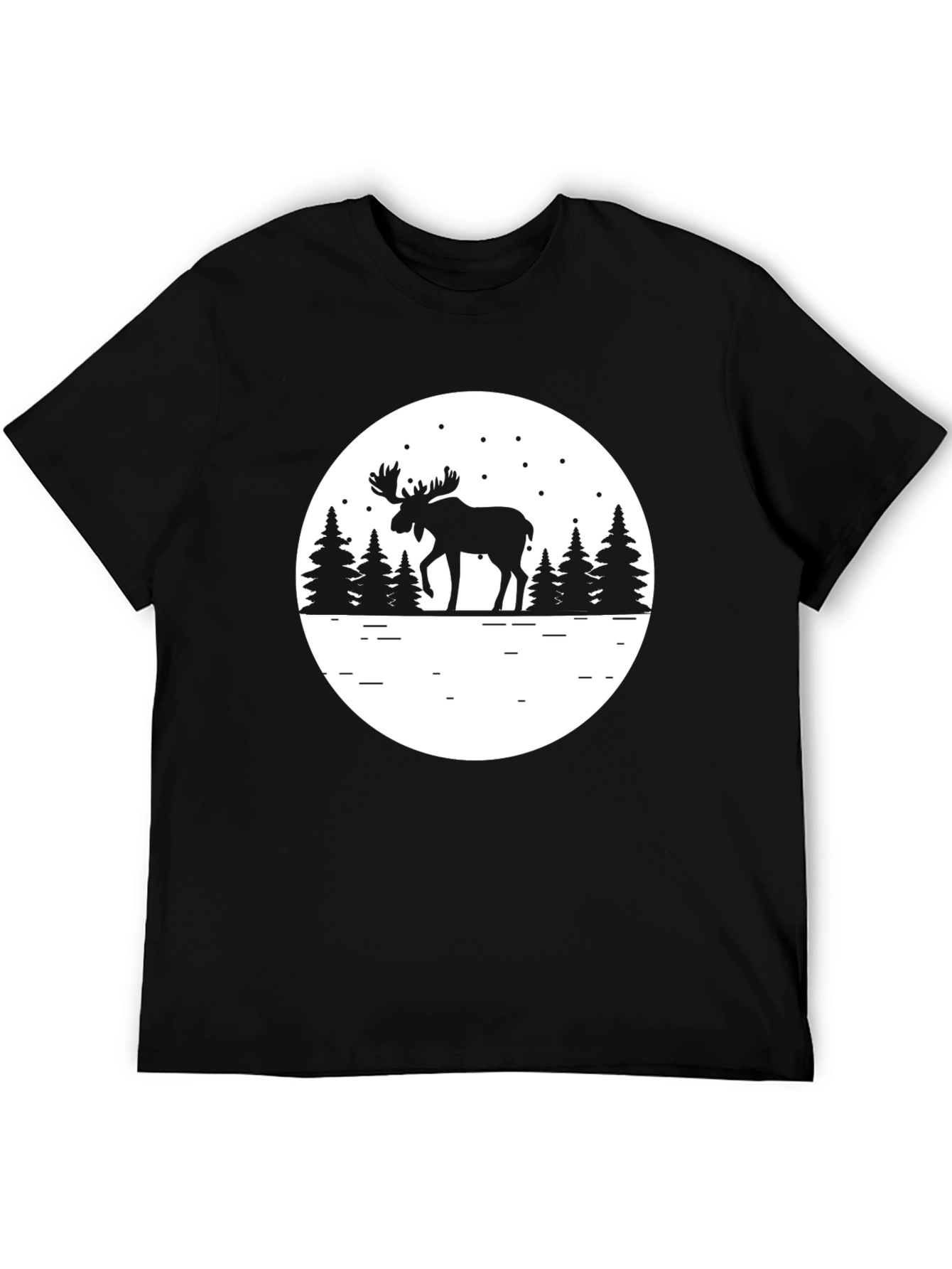 Black Moose Silhouette Graphic Tee - Black view 5