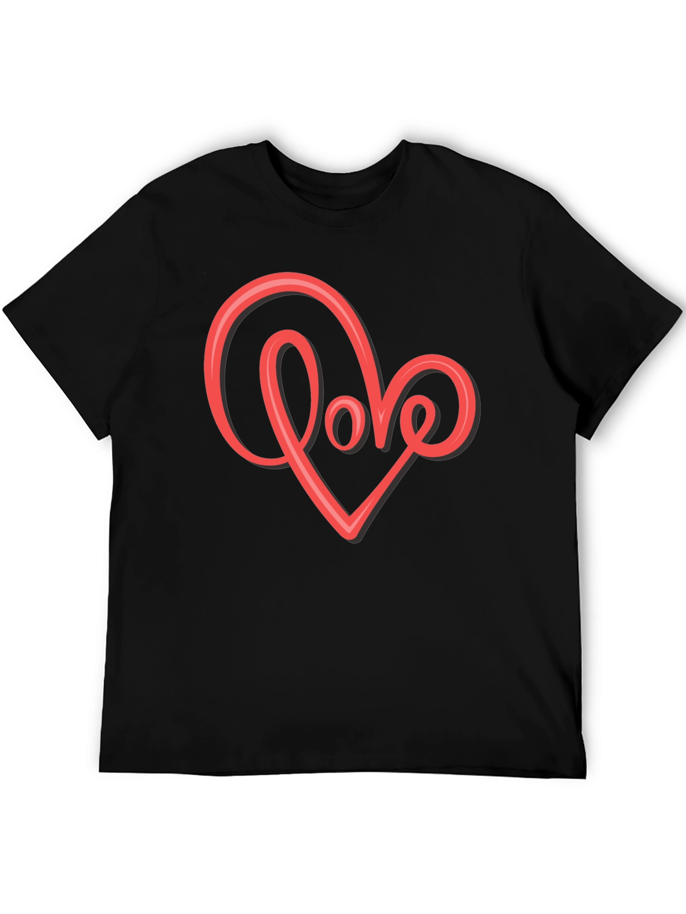 Black Love Heart Graphic T-Shirt - Stylish Black Tee view 5