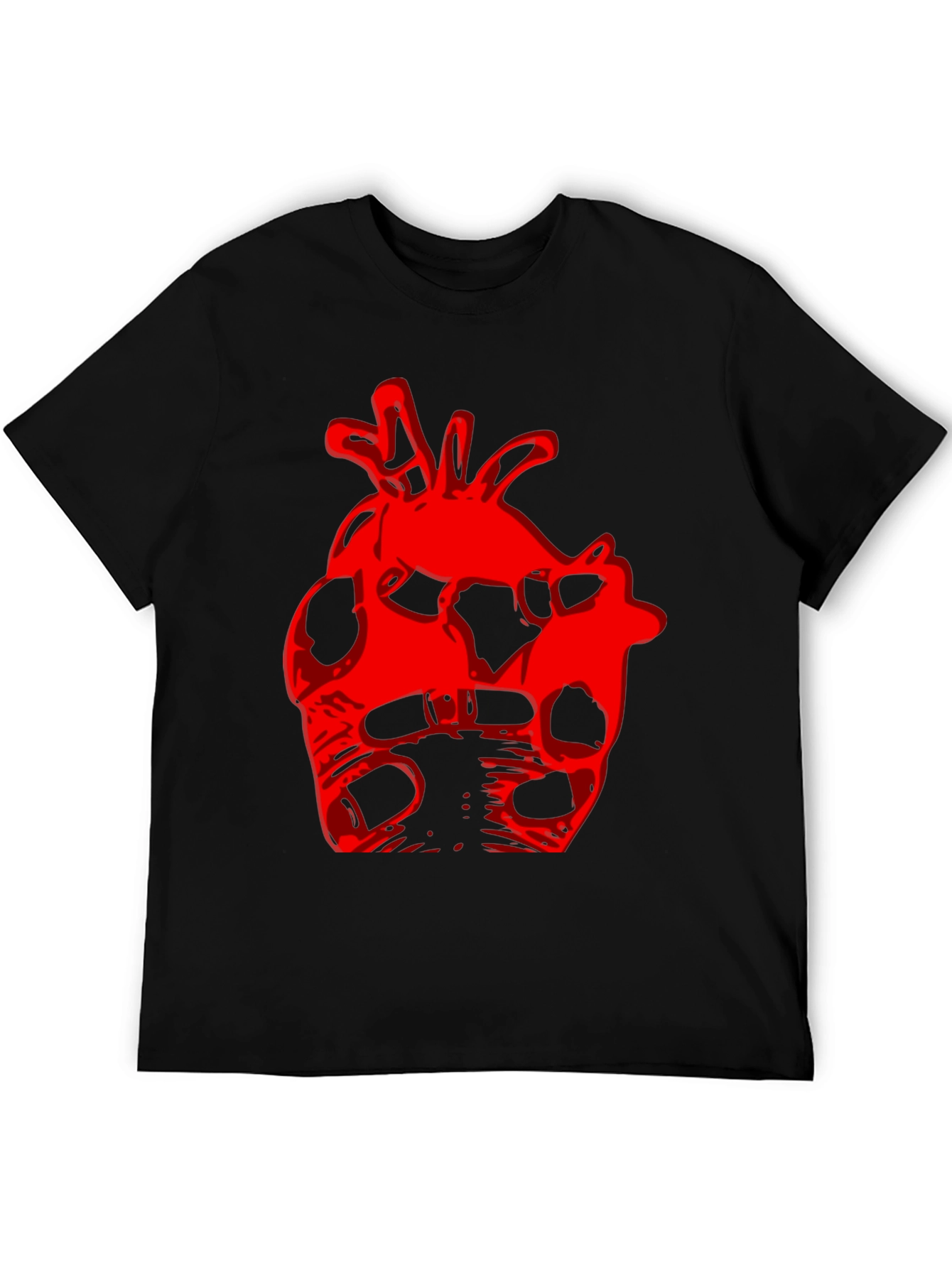 Black Abstract Heart Graphic Black T-Shirt view 5