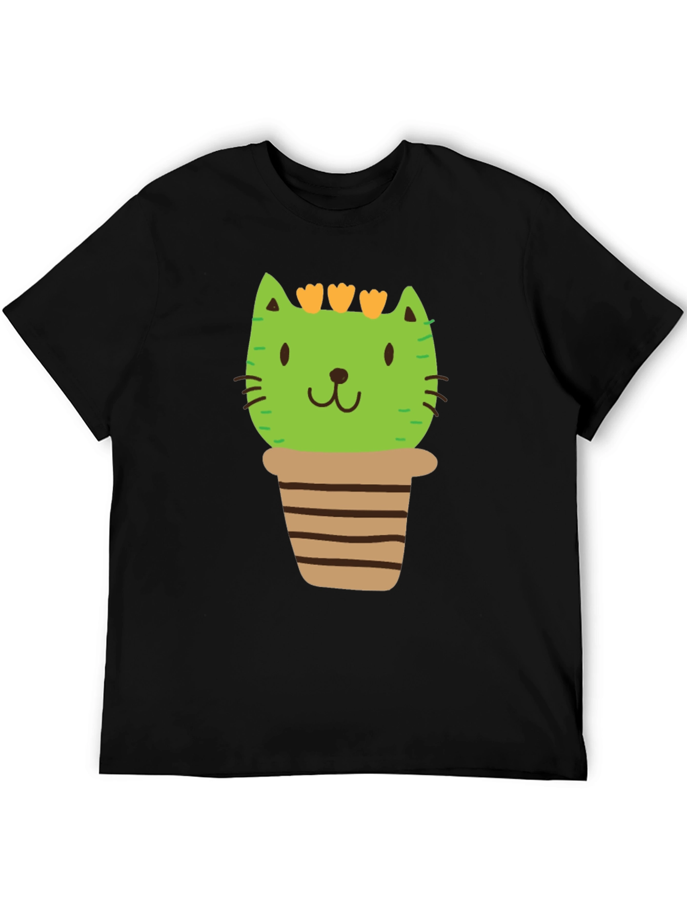 Black Cactus Cat T-Shirt - Plant Lover Tee view 5