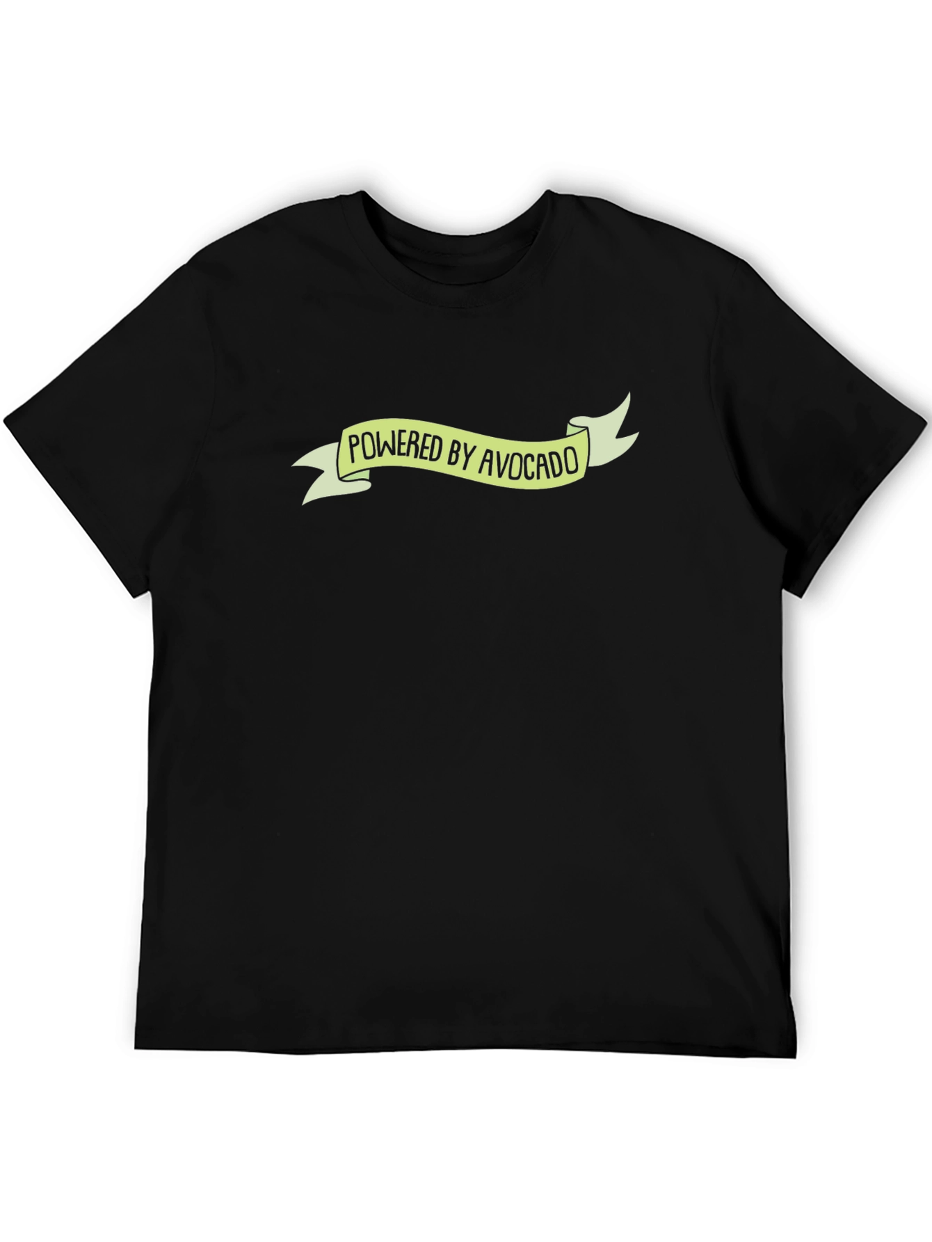 Black Powered by Avocado T-Shirt - Black, Graphic Tee view 5