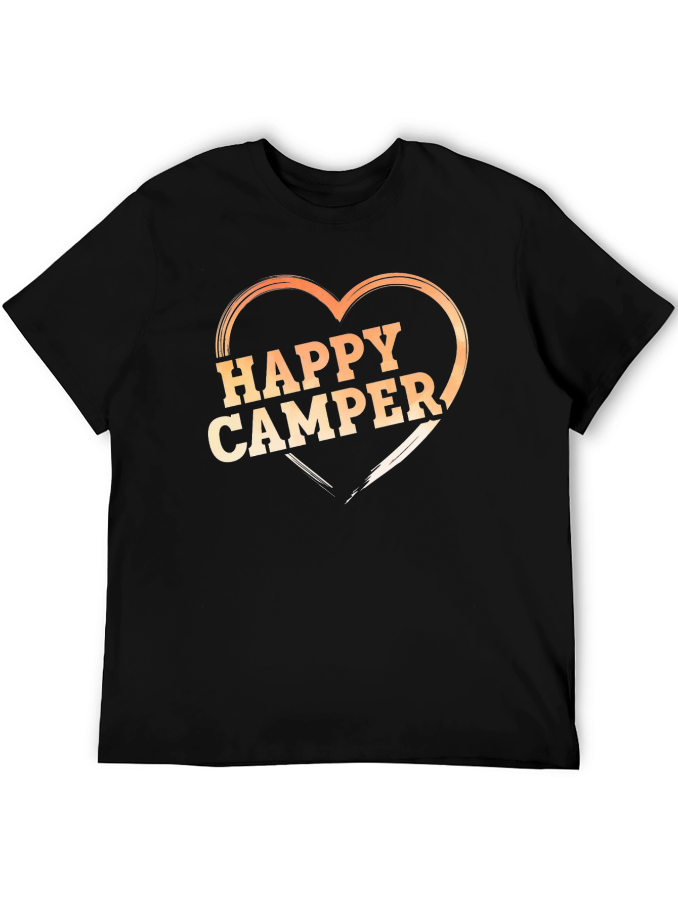 Black Happy Camper Heart Graphic T-Shirt - Black view 5