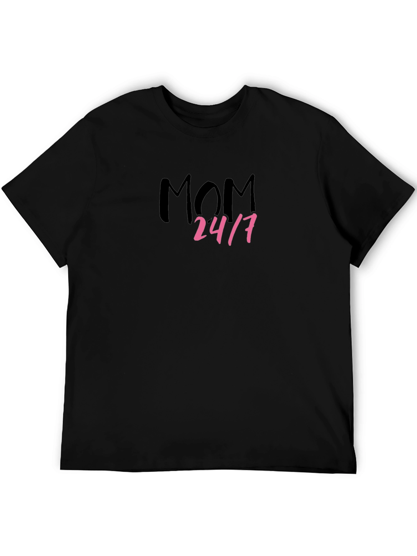 Black Mom 24/7 Black Graphic Tee view 5