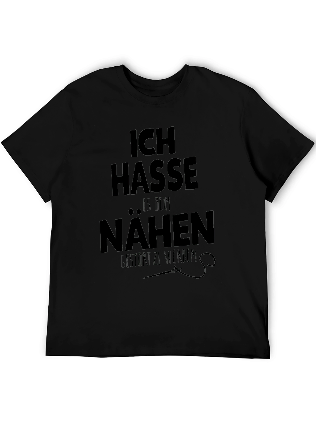 Black Ich Hasse Nähen Graphic T-Shirt - Black view 5