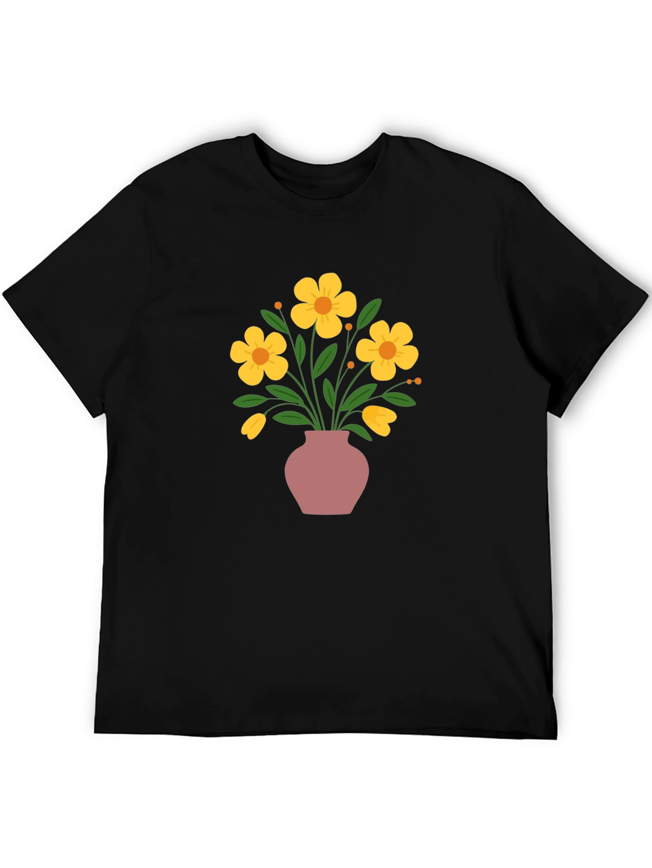 Floral Vase Graphic Tee - Stylish Casual Wear - 5