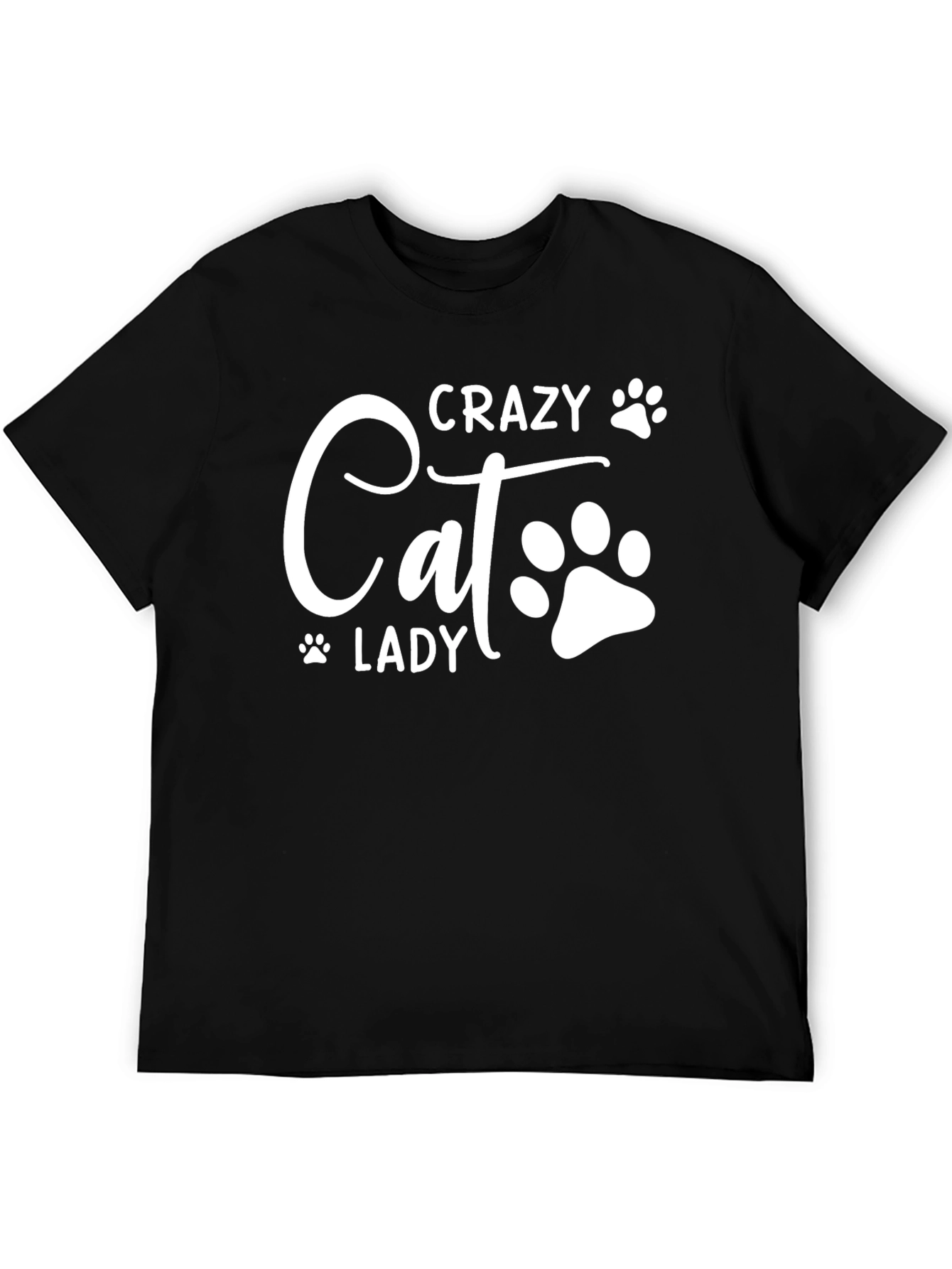 Black Crazy Cat Lady Graphic Tee view 5