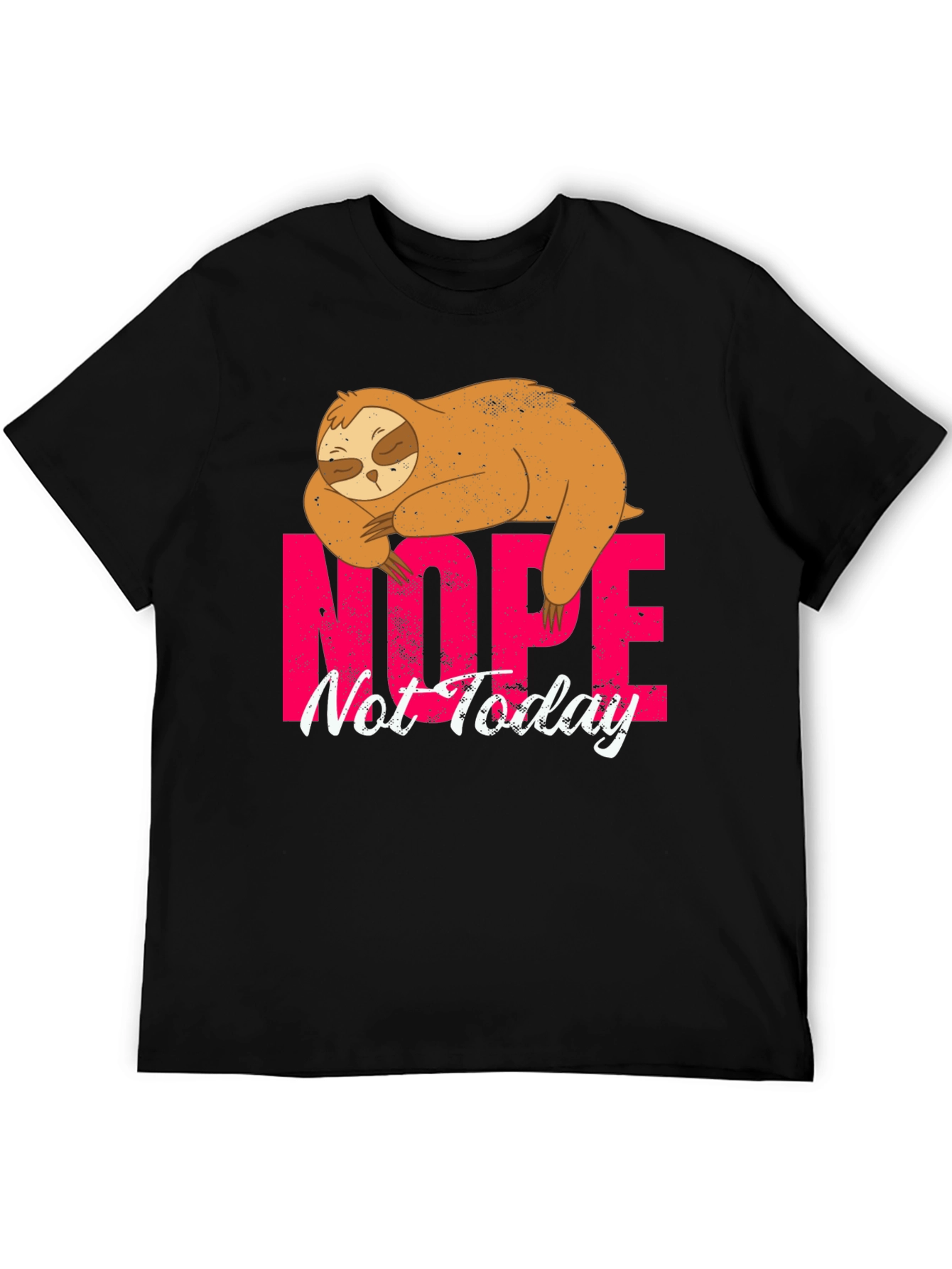 Black Nope Not Today Sloth Graphic Tee view 5