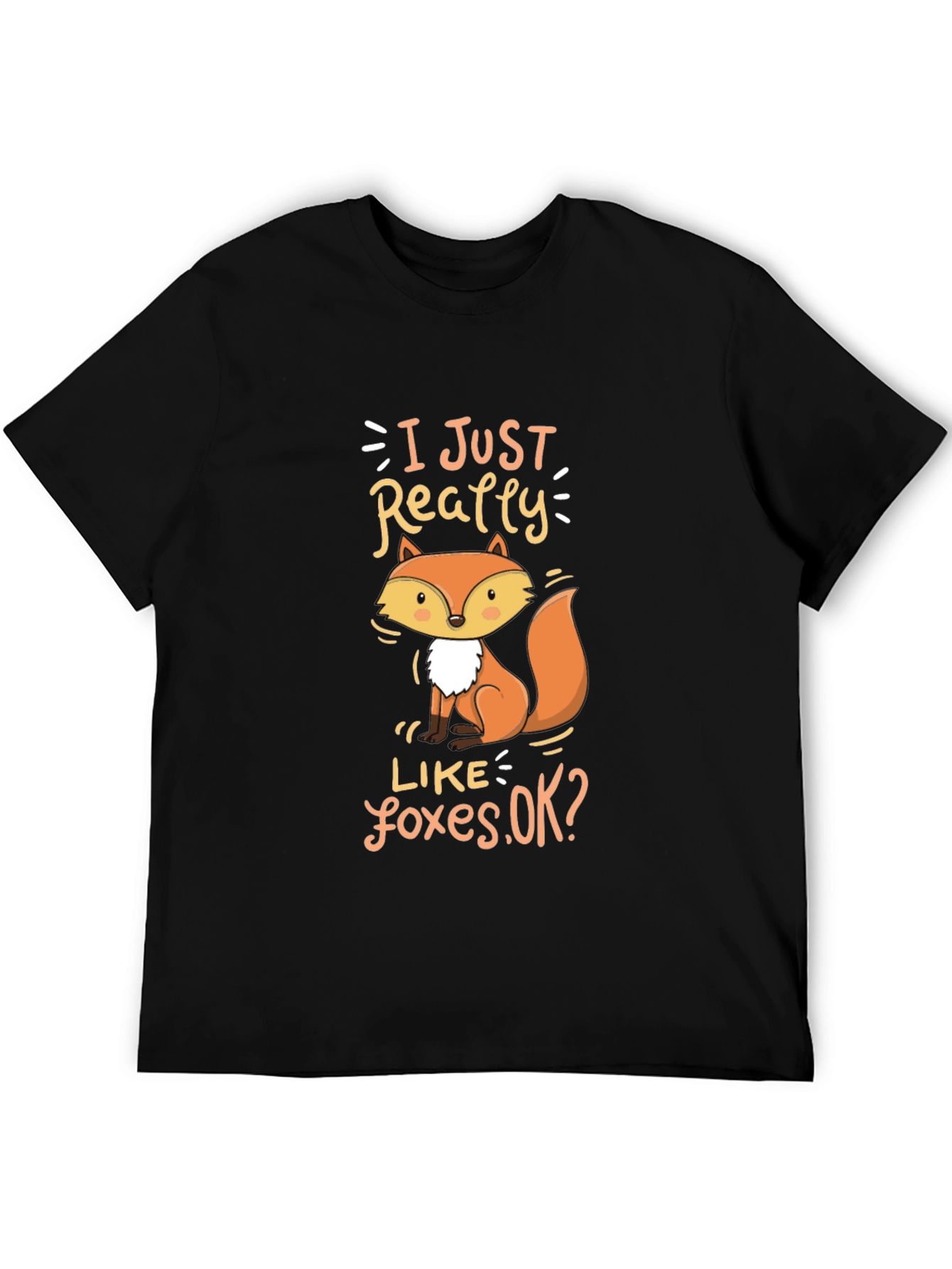 Black I Just Really Like Foxes T-Shirt view 5
