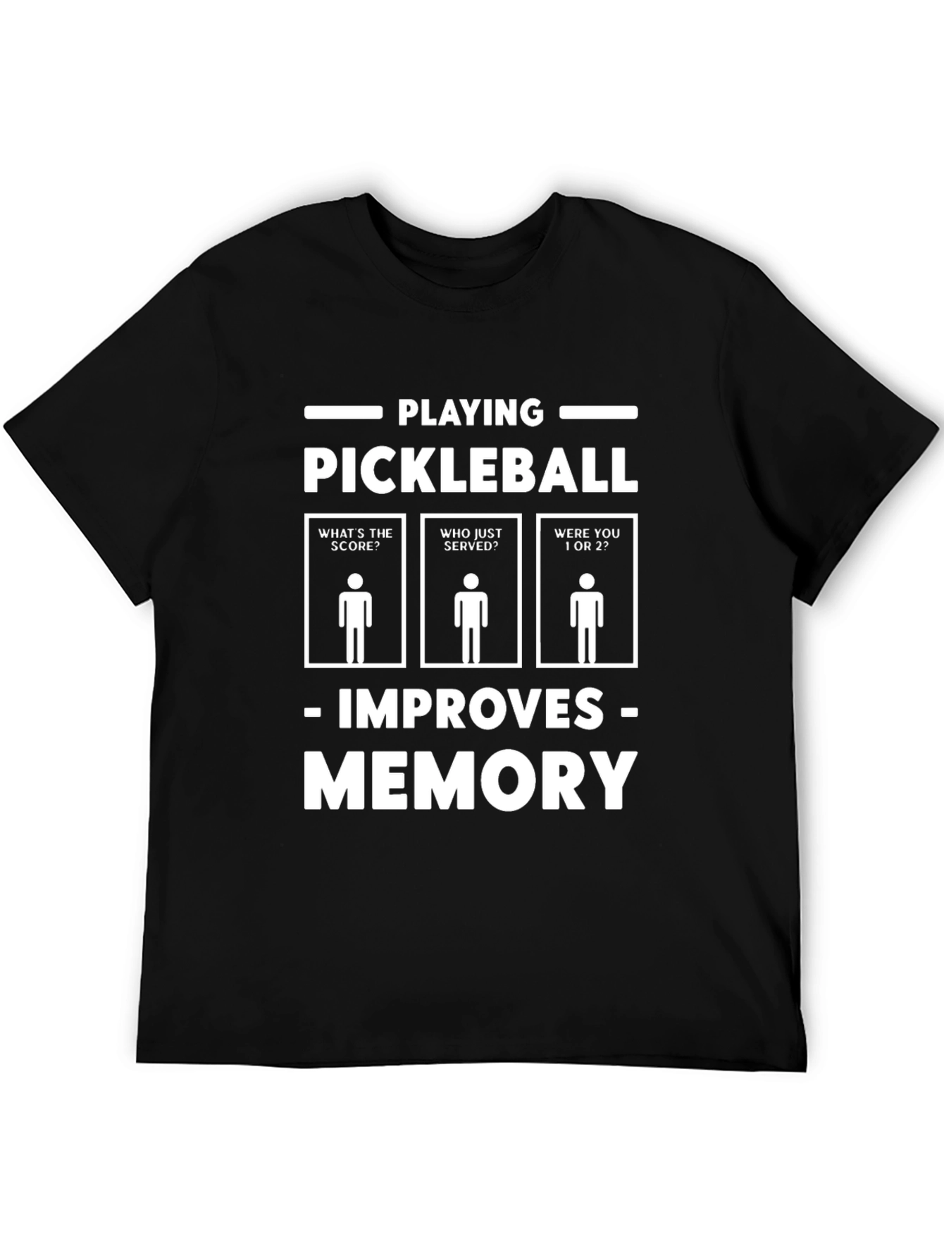Black Pickleball Memory Funny Graphic T-Shirt view 5