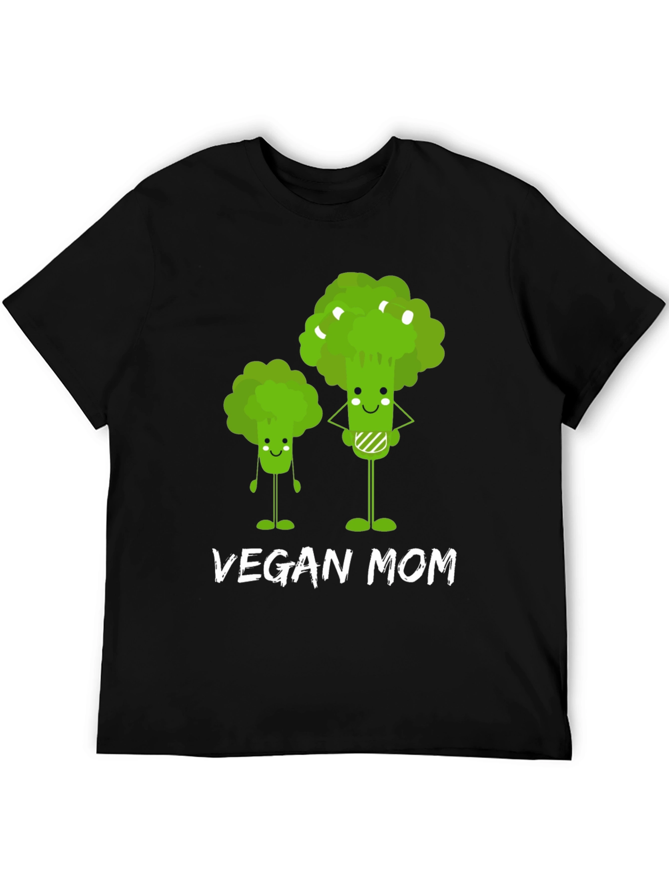 Black Vegan Mom T-Shirt - Cute Broccoli Design view 5