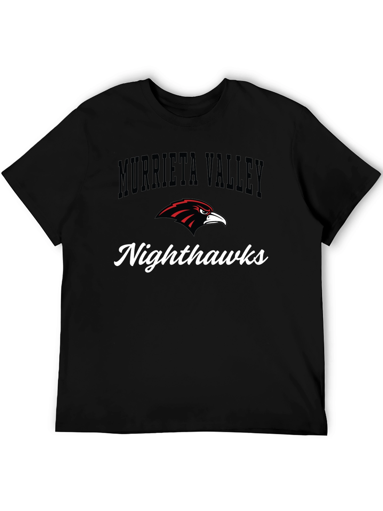 Black Murrieta Valley Nighthawks Black T-Shirt view 5