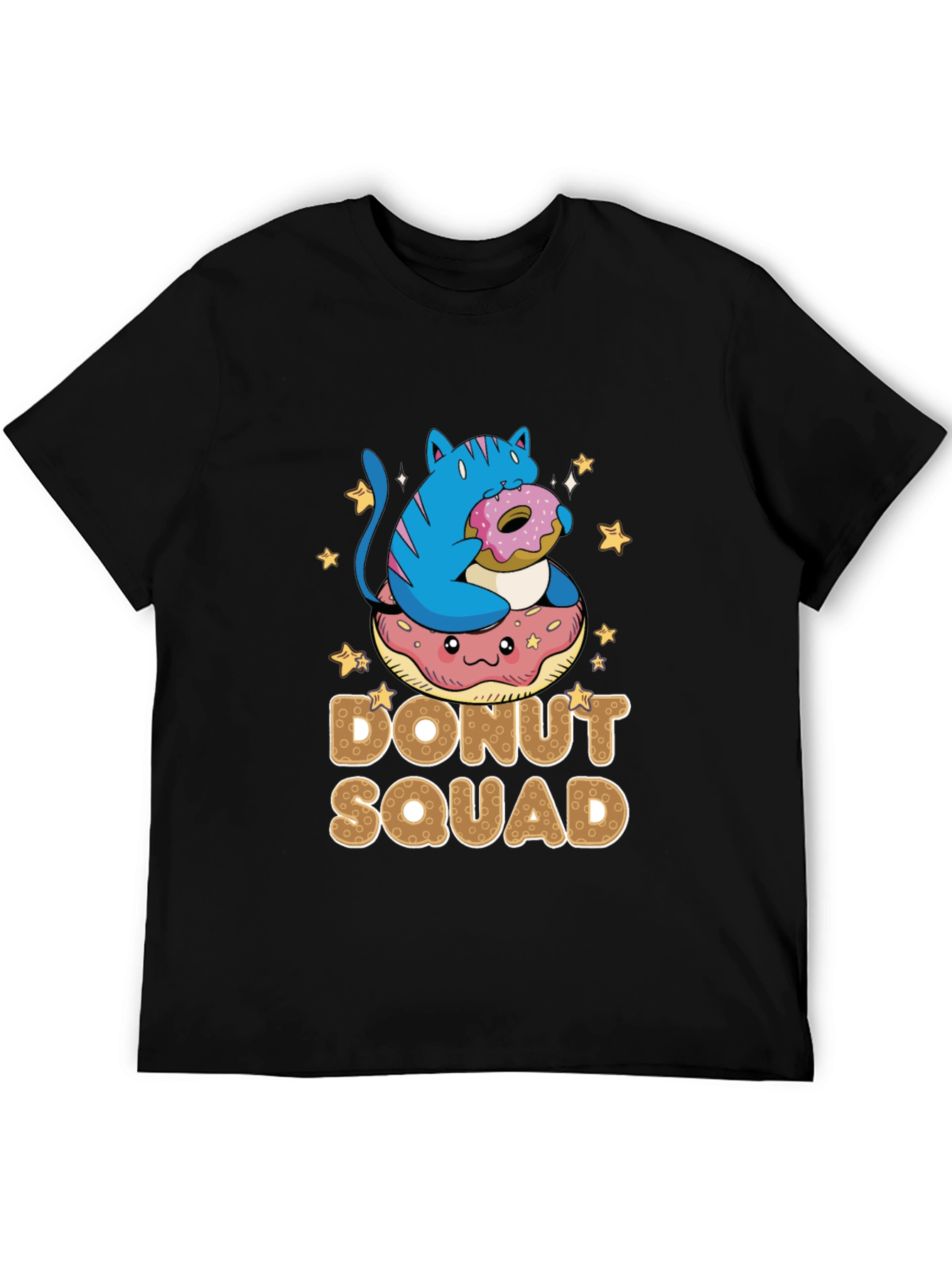 Black Donut Squad T-Shirt - Cat & Donut Graphic Tee view 5