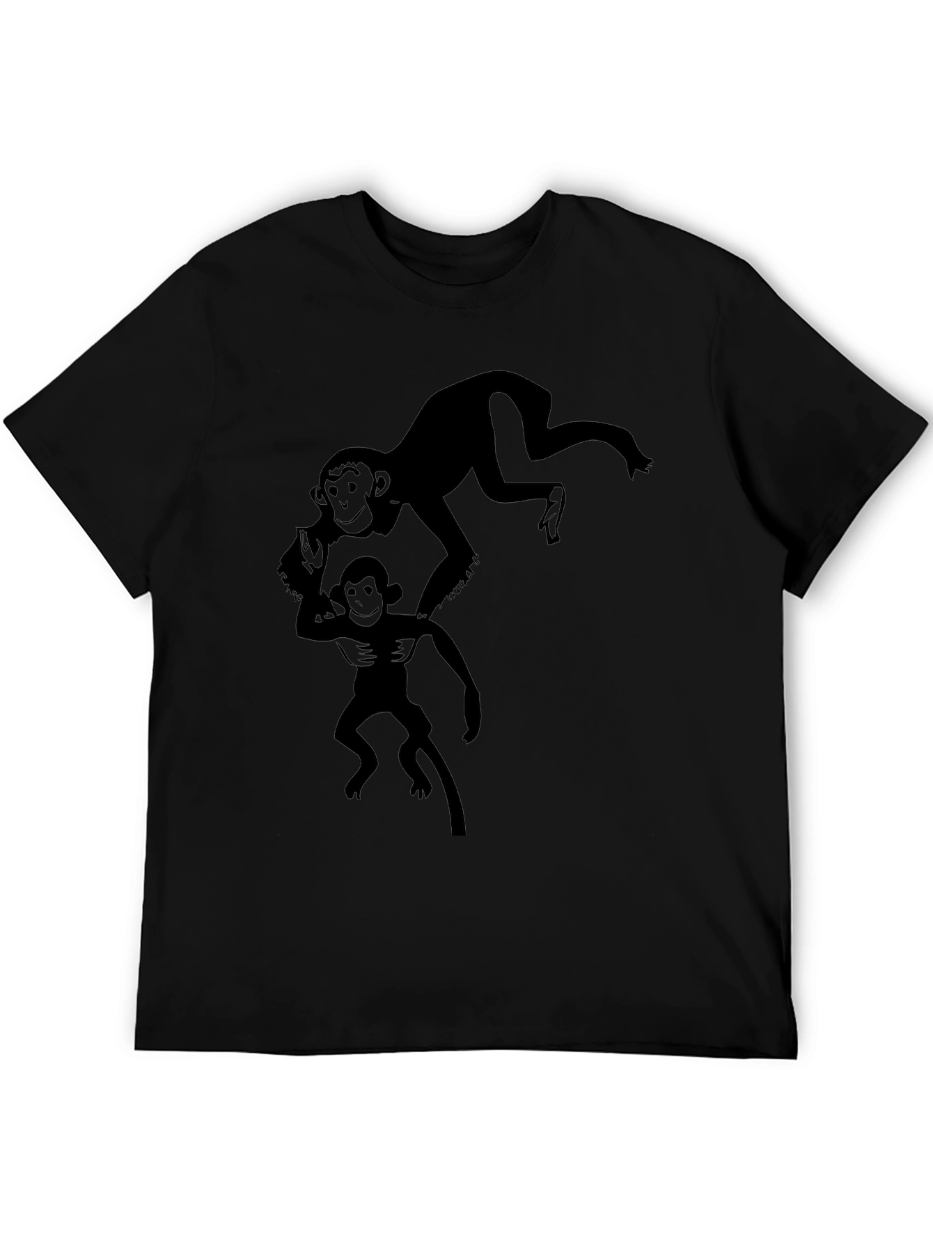 Black Monkey Graphic T-Shirt - Black Cotton Tee view 5