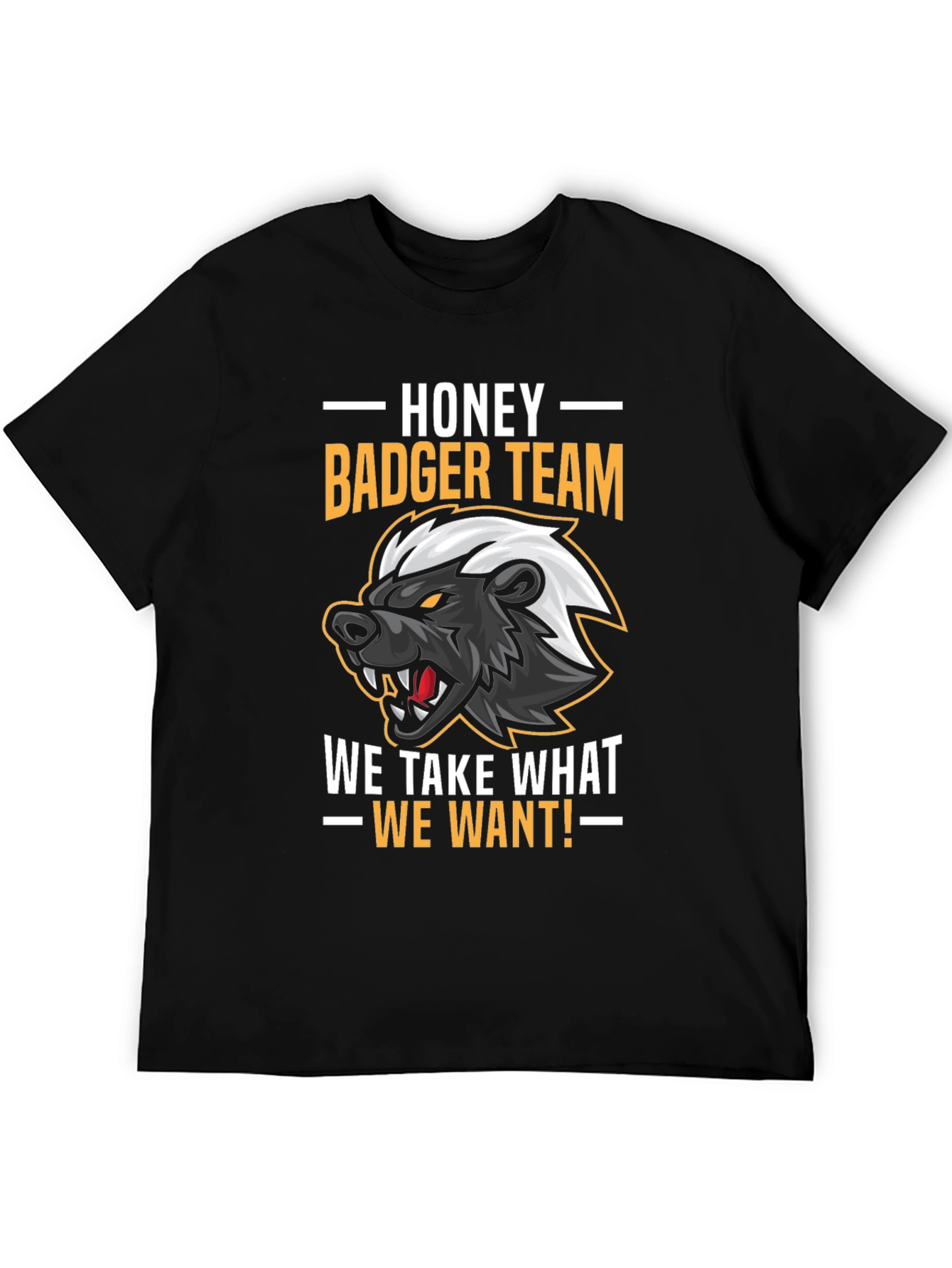 Black Honey Badger Team Graphic T-Shirt view 5