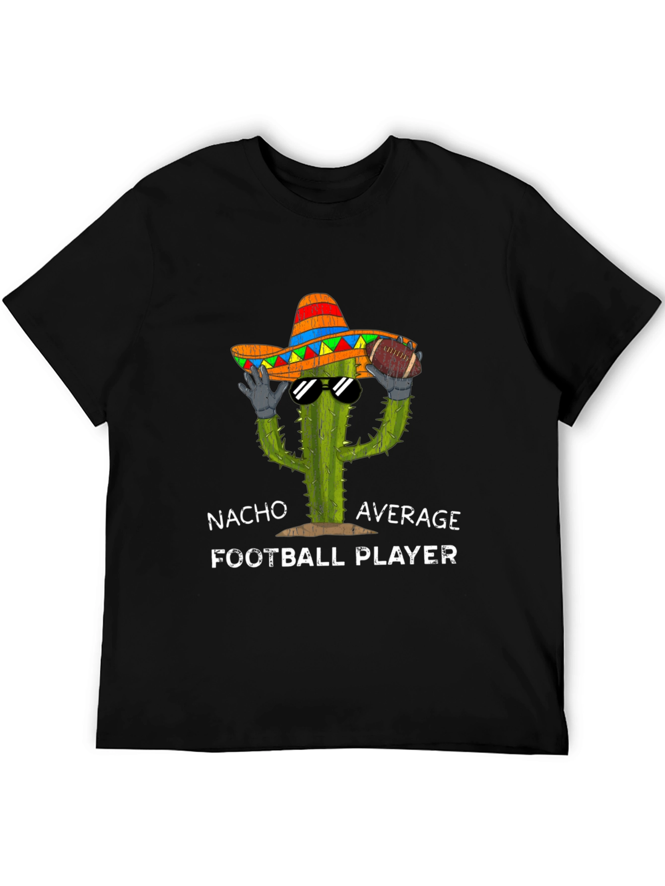 Black Nacho Average Football Player T-Shirt view 5