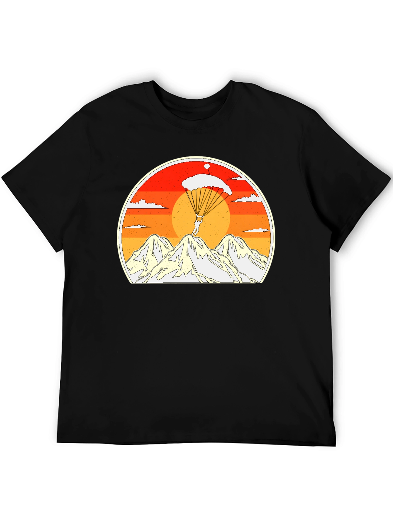Black Skydiving Mountain Graphic Tee view 5
