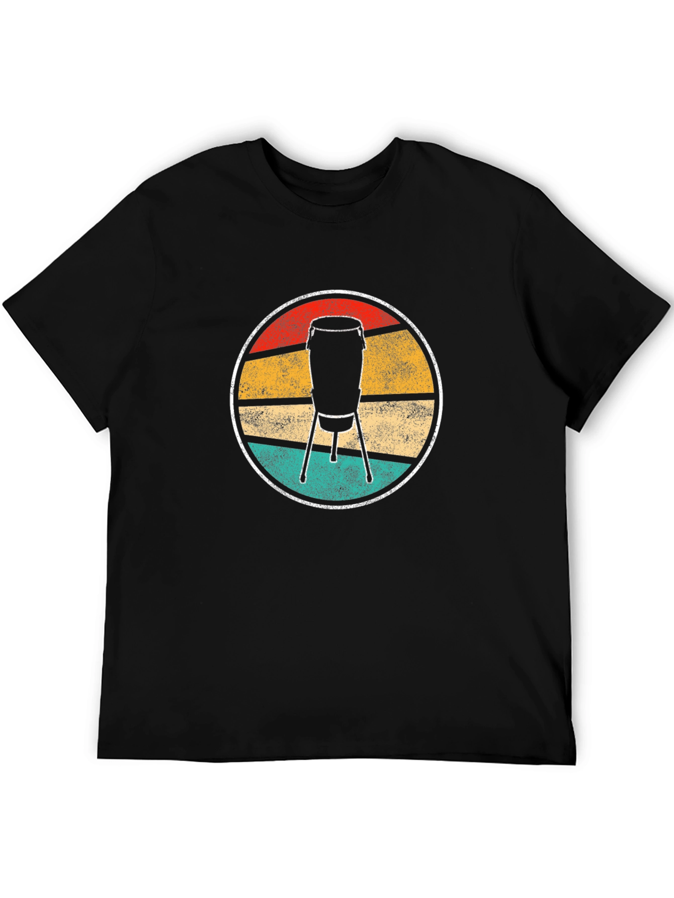 Black Retro Conga Drum T-Shirt - Music Lover Tee view 5