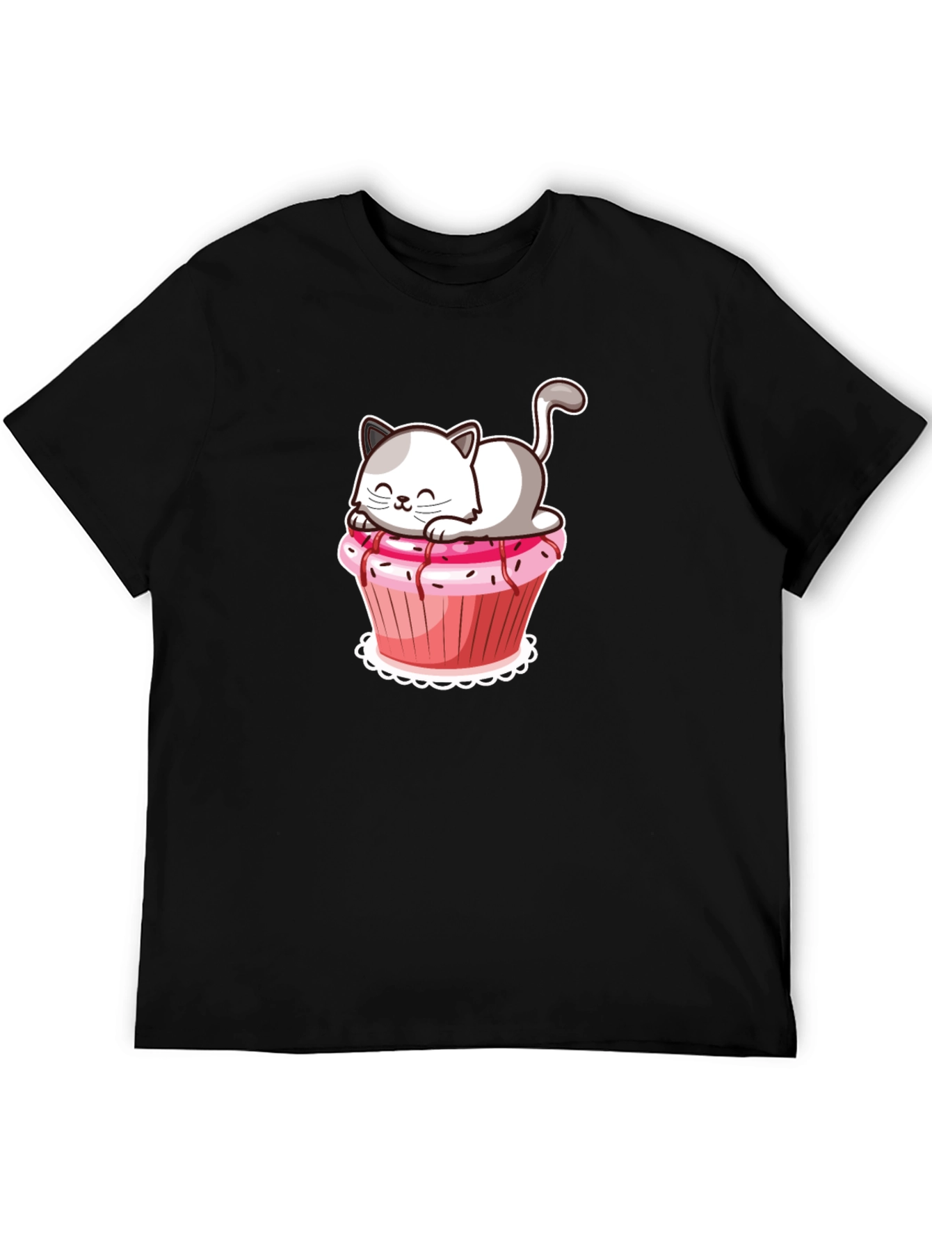 Black Cat Cupcake Graphic T-Shirt view 5