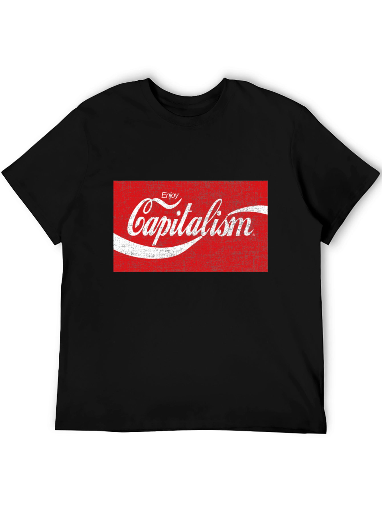 Black Enjoy Capitalism T-Shirt - Novelty Graphic Tee view 5