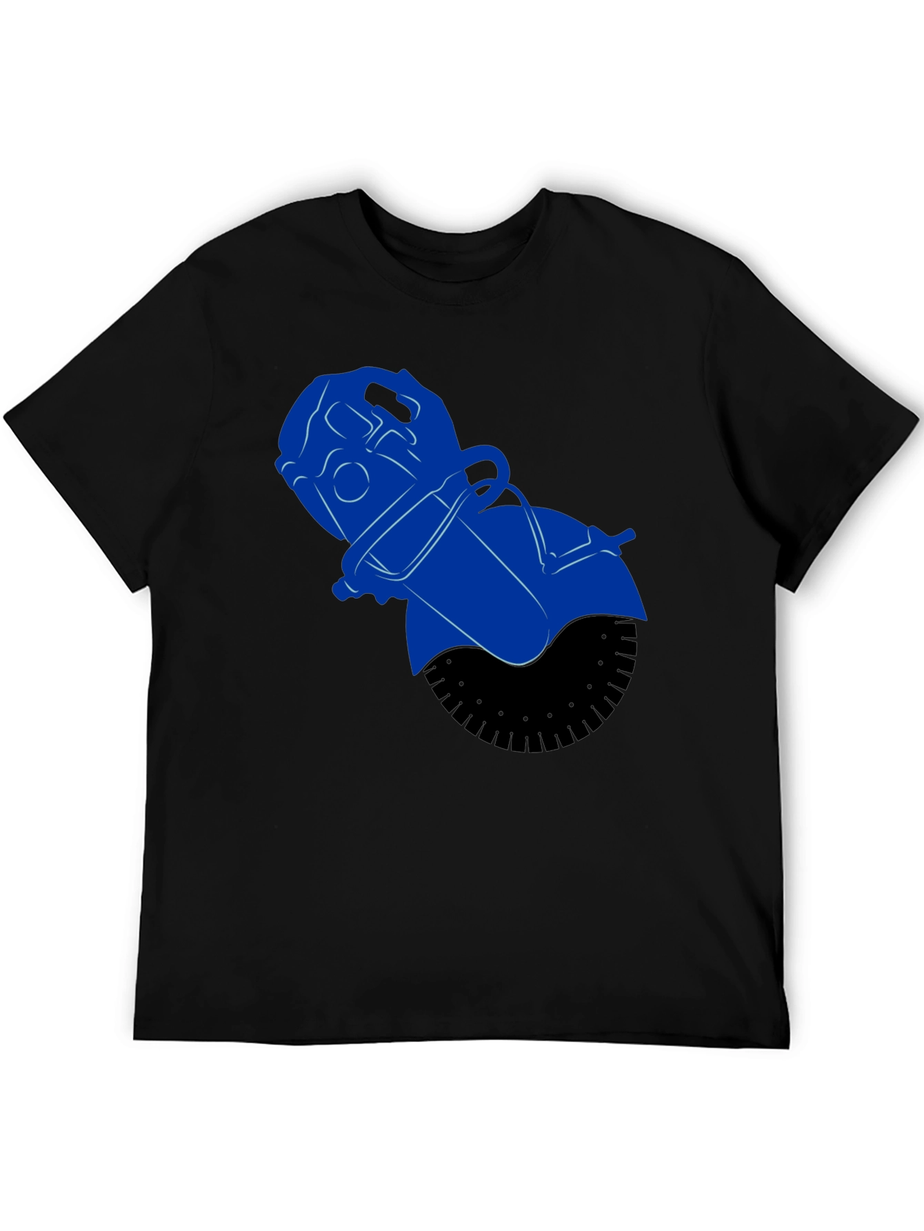 Black Blue Power Tool Graphic Tee - Black Cotton Blend Shirt view 5