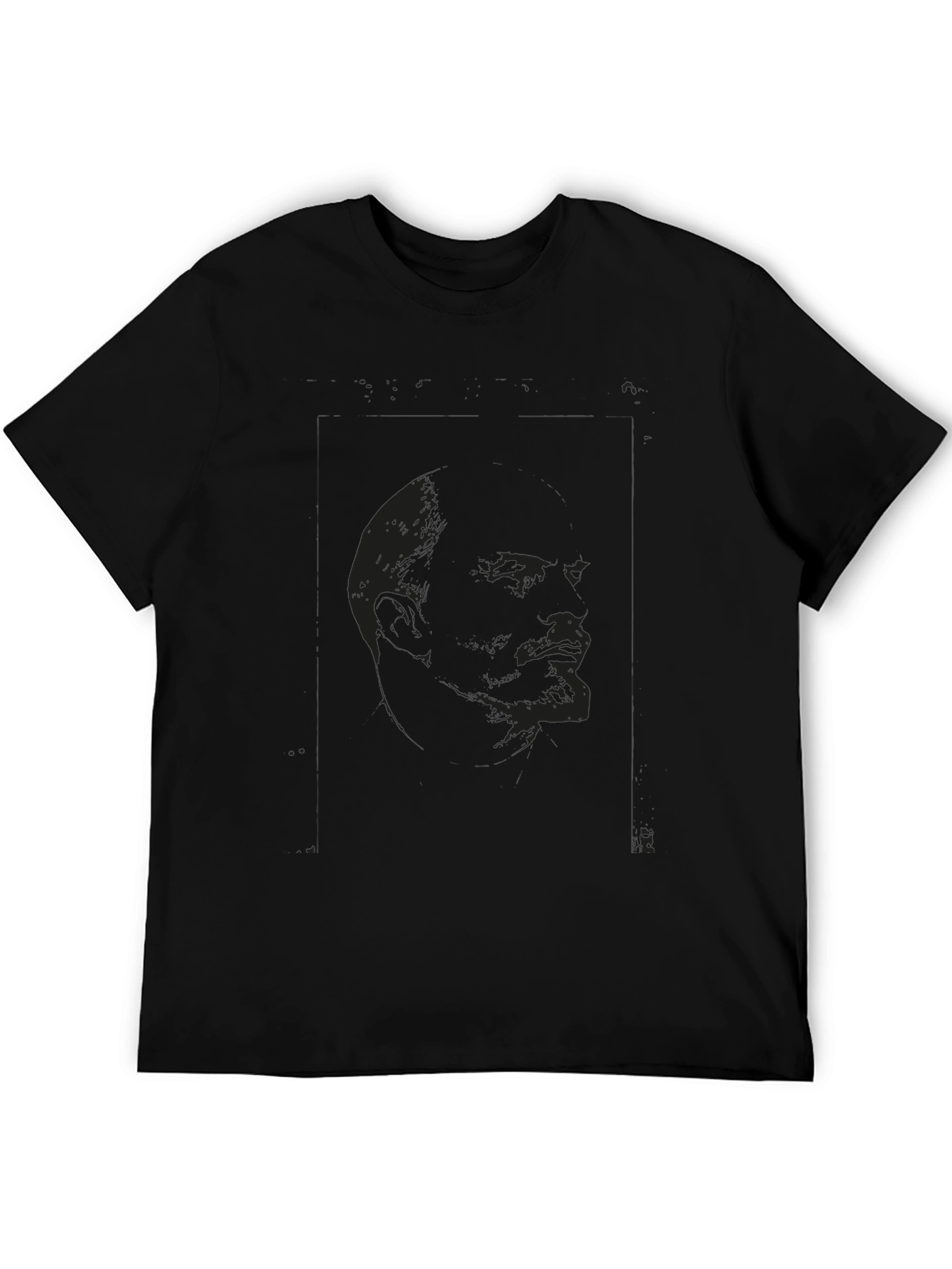 Black Men's Black Graphic Print T-Shirt view 5