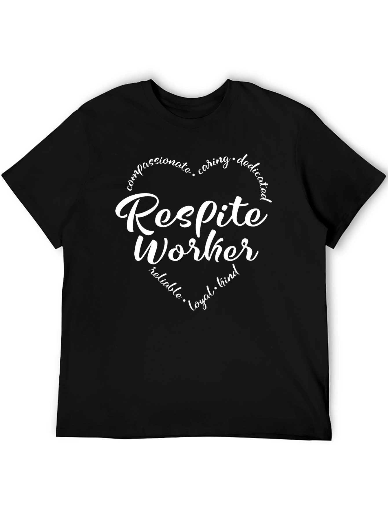 Black Respite Worker Heart Graphic Tee view 5