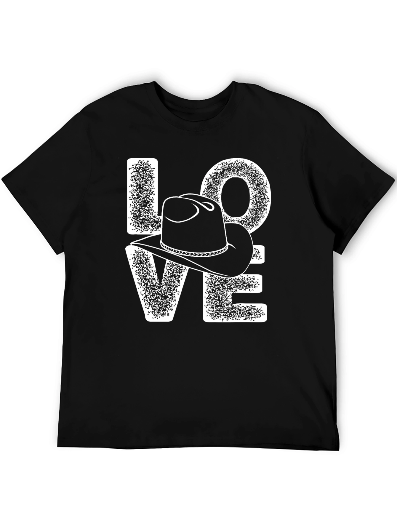 Black Love Cowboy Hat Graphic Tee - Western Style view 5