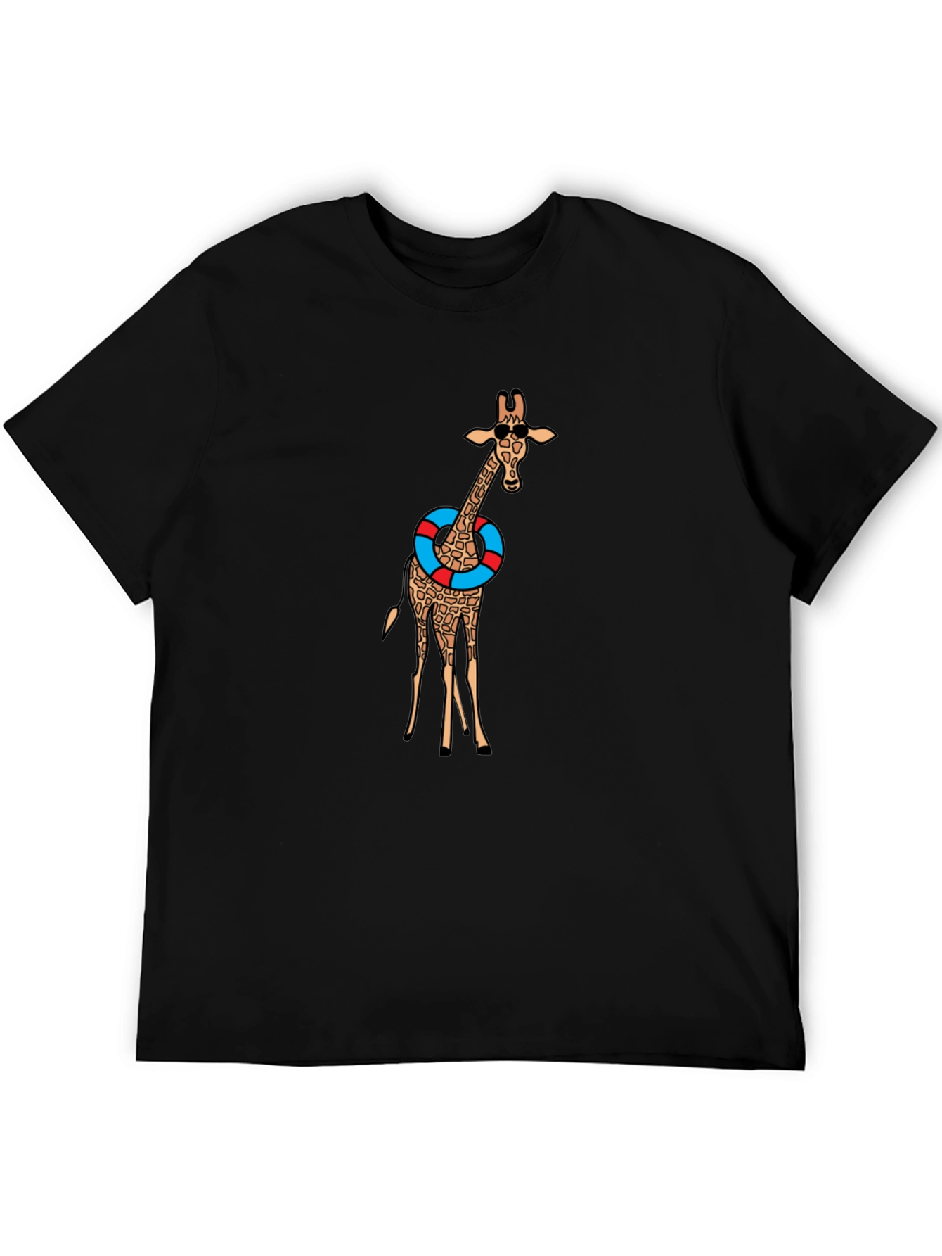 Black Giraffe in Sunglasses Graphic Tee - Black view 5