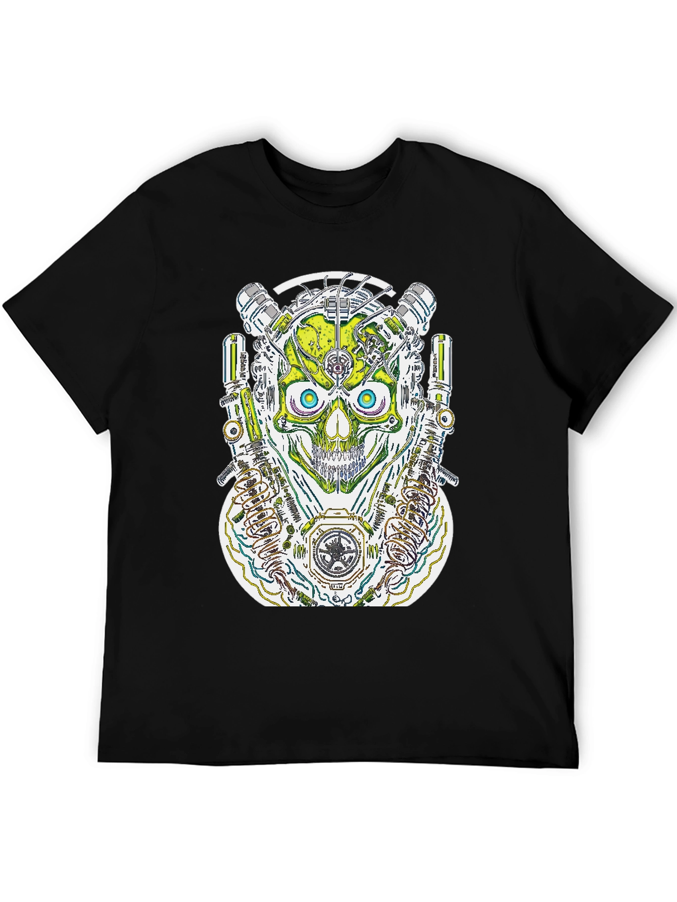 Steampunk Skull Graphic Tee - Men's Black T-Shirt - 5