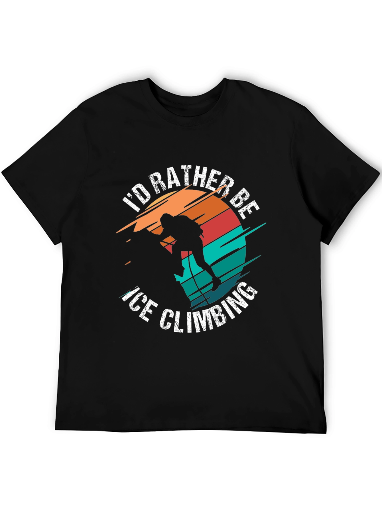 Black Ice Climbing Graphic T-Shirt for Adventurers view 5