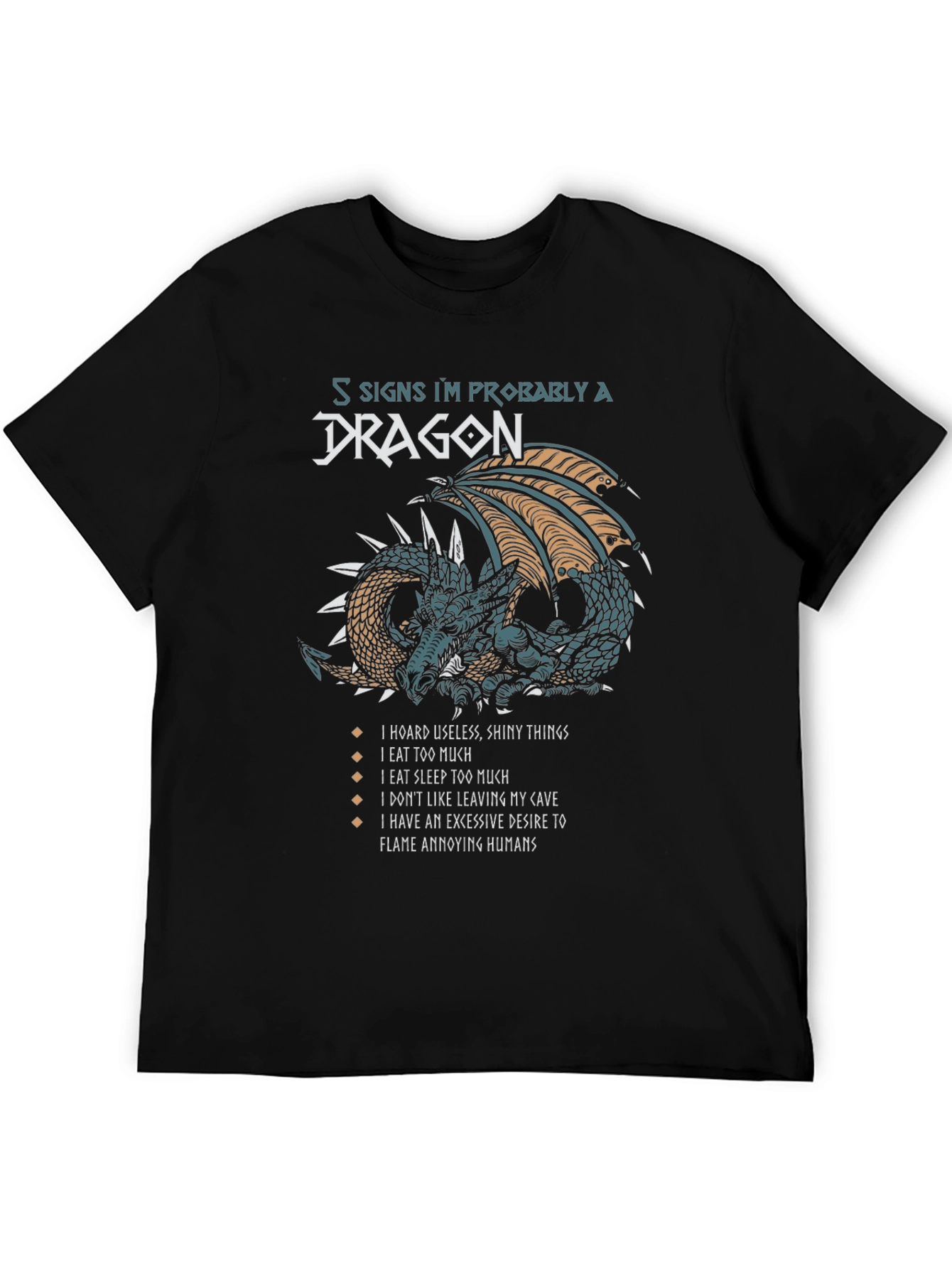 Black Dragon Lover T-Shirt - 5 Signs I'm a Dragon view 5