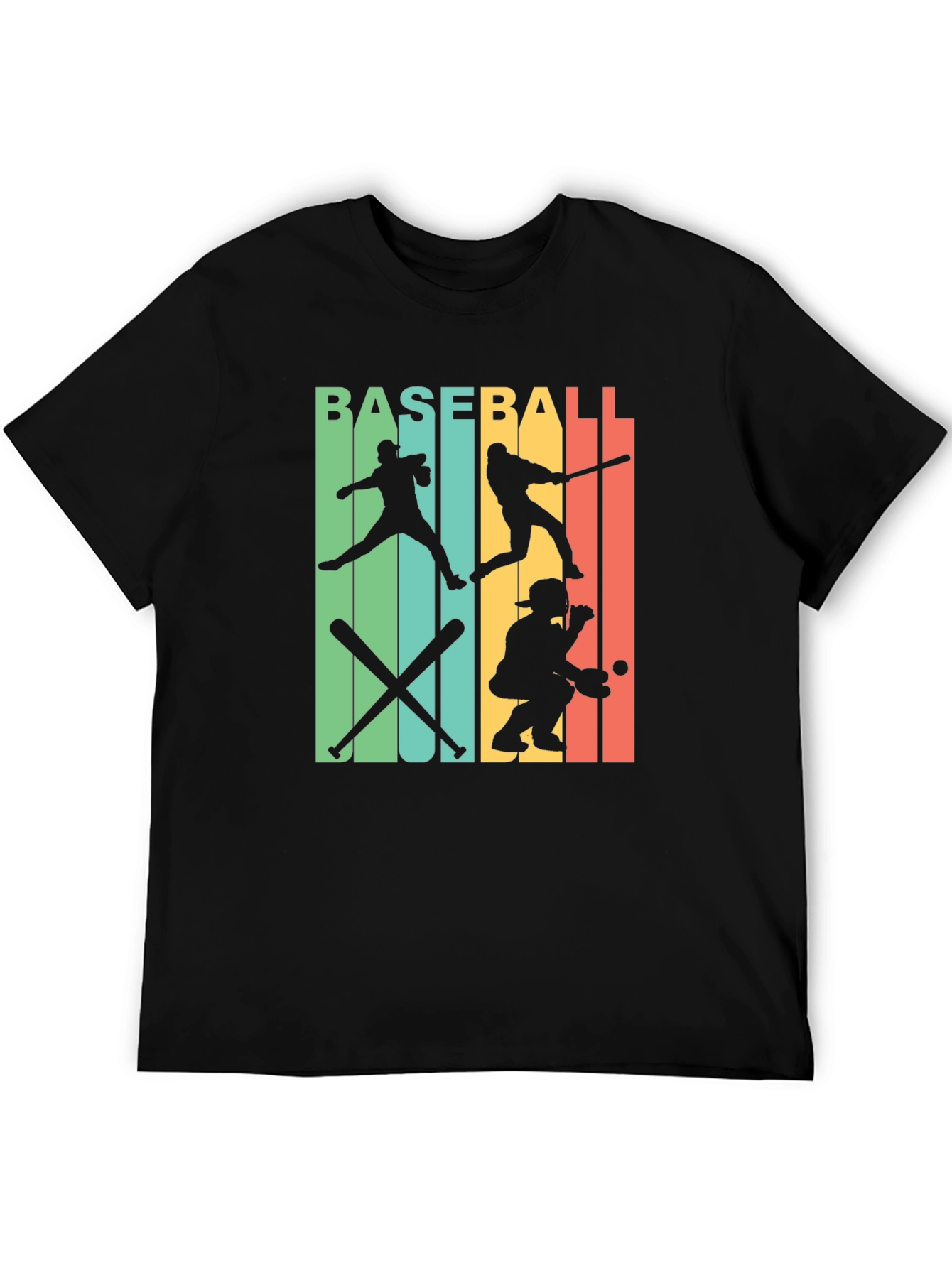 Black Retro Baseball T-Shirt view 5