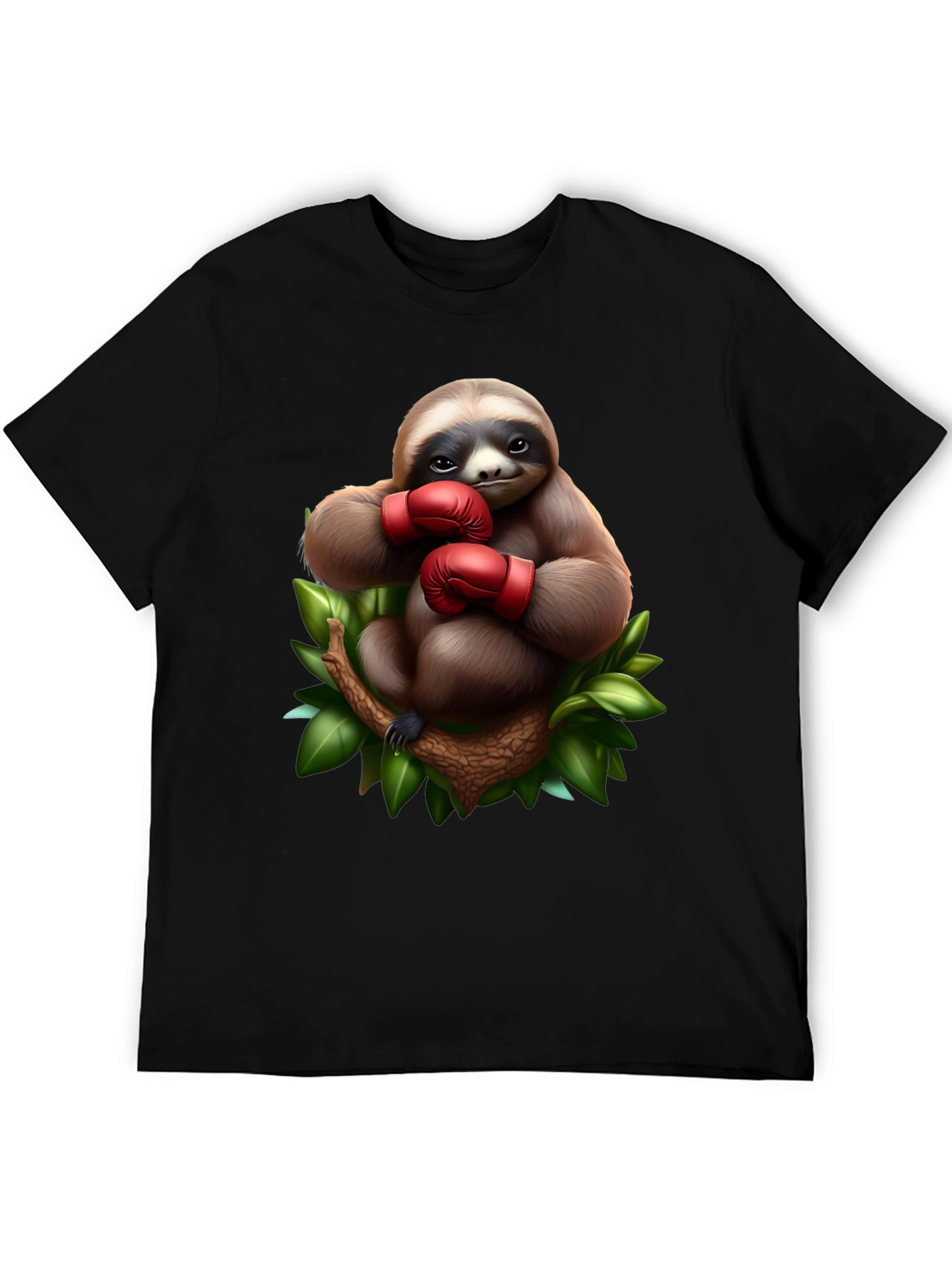 Black Sloth Boxer Graphic T-Shirt view 5