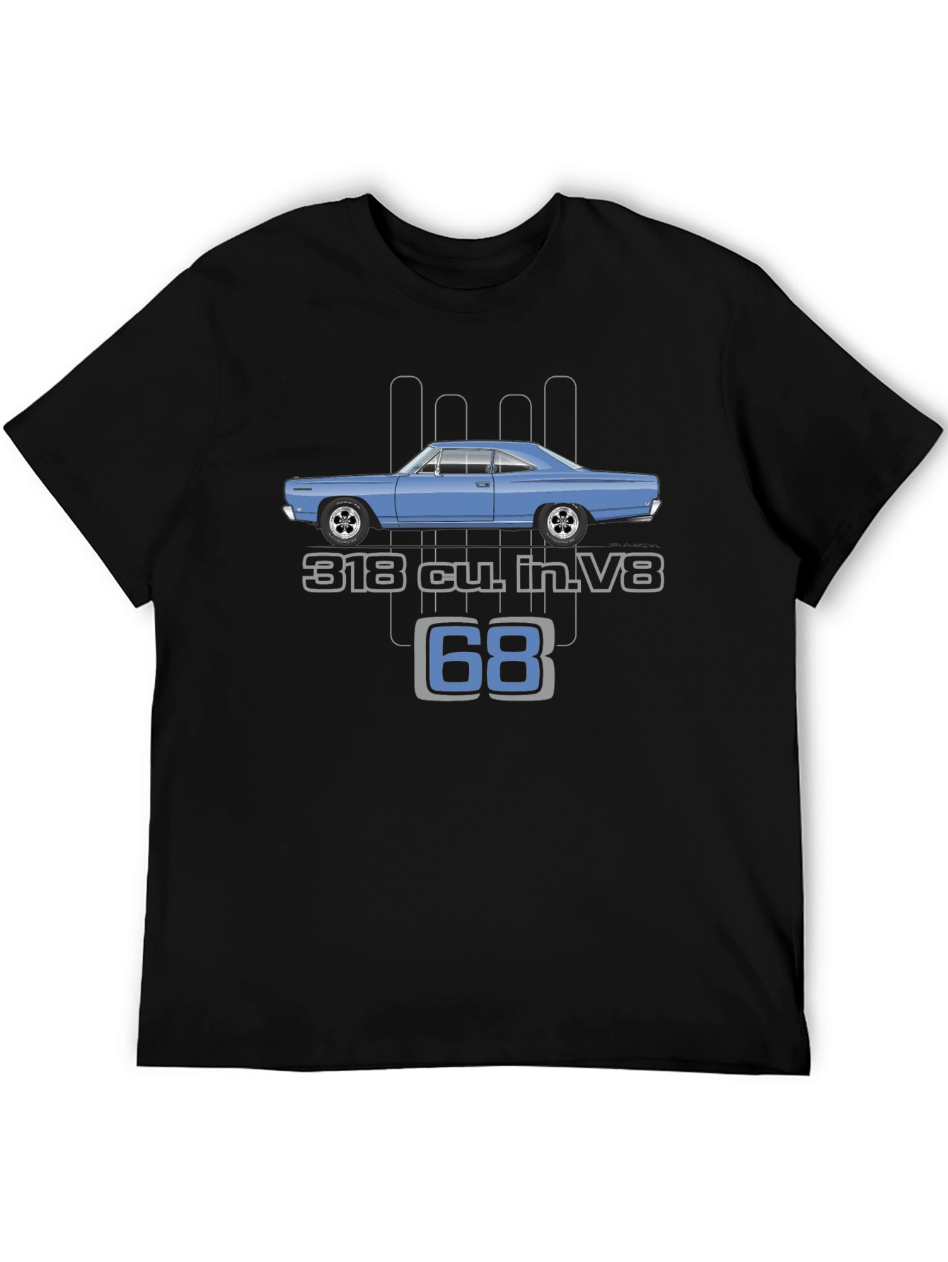 Black Vintage 1968 Muscle Car T-Shirt - Classic Automotive Tee view 5