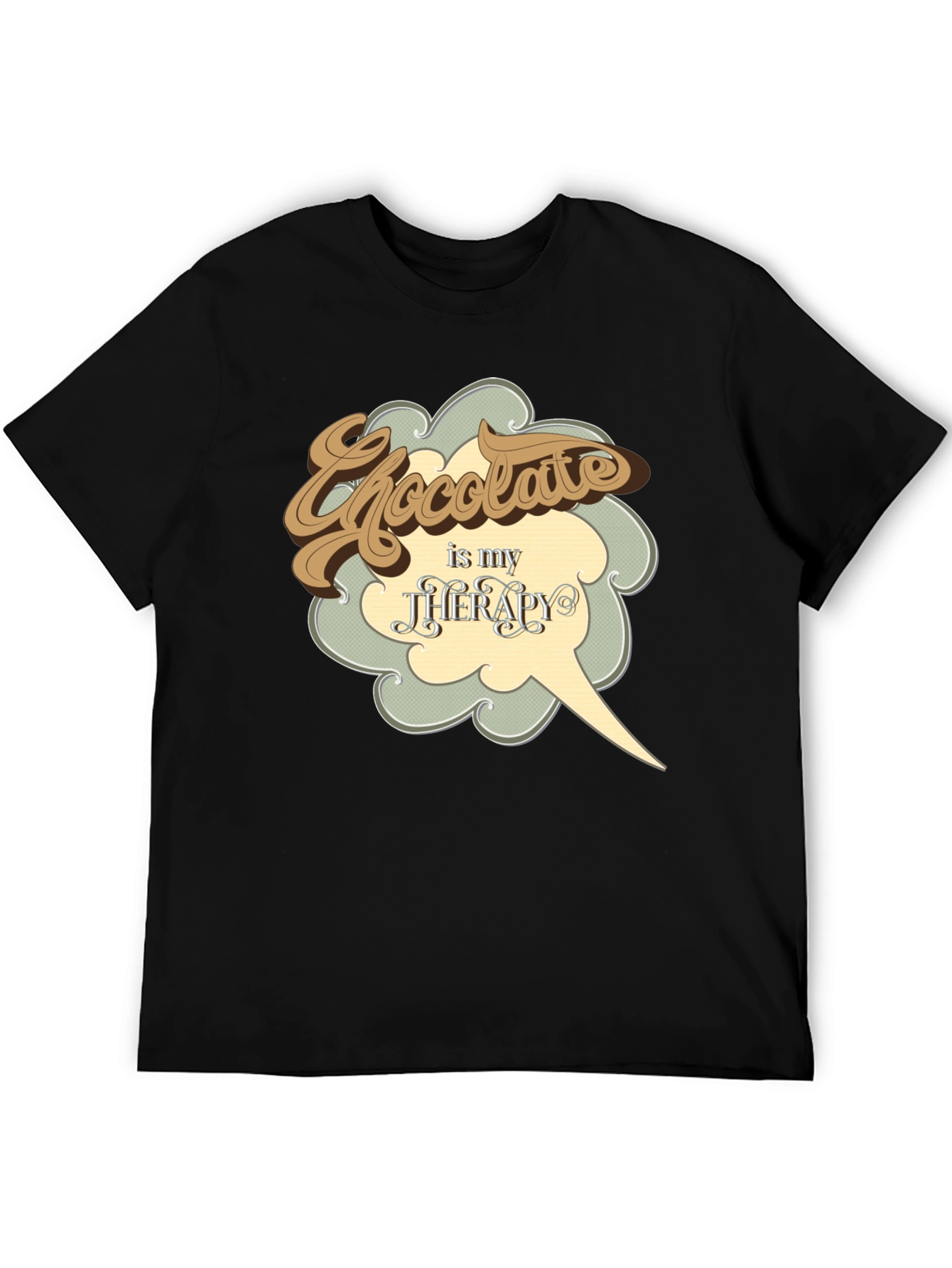 Black Chocolate is My Therapy Graphic T-Shirt view 5