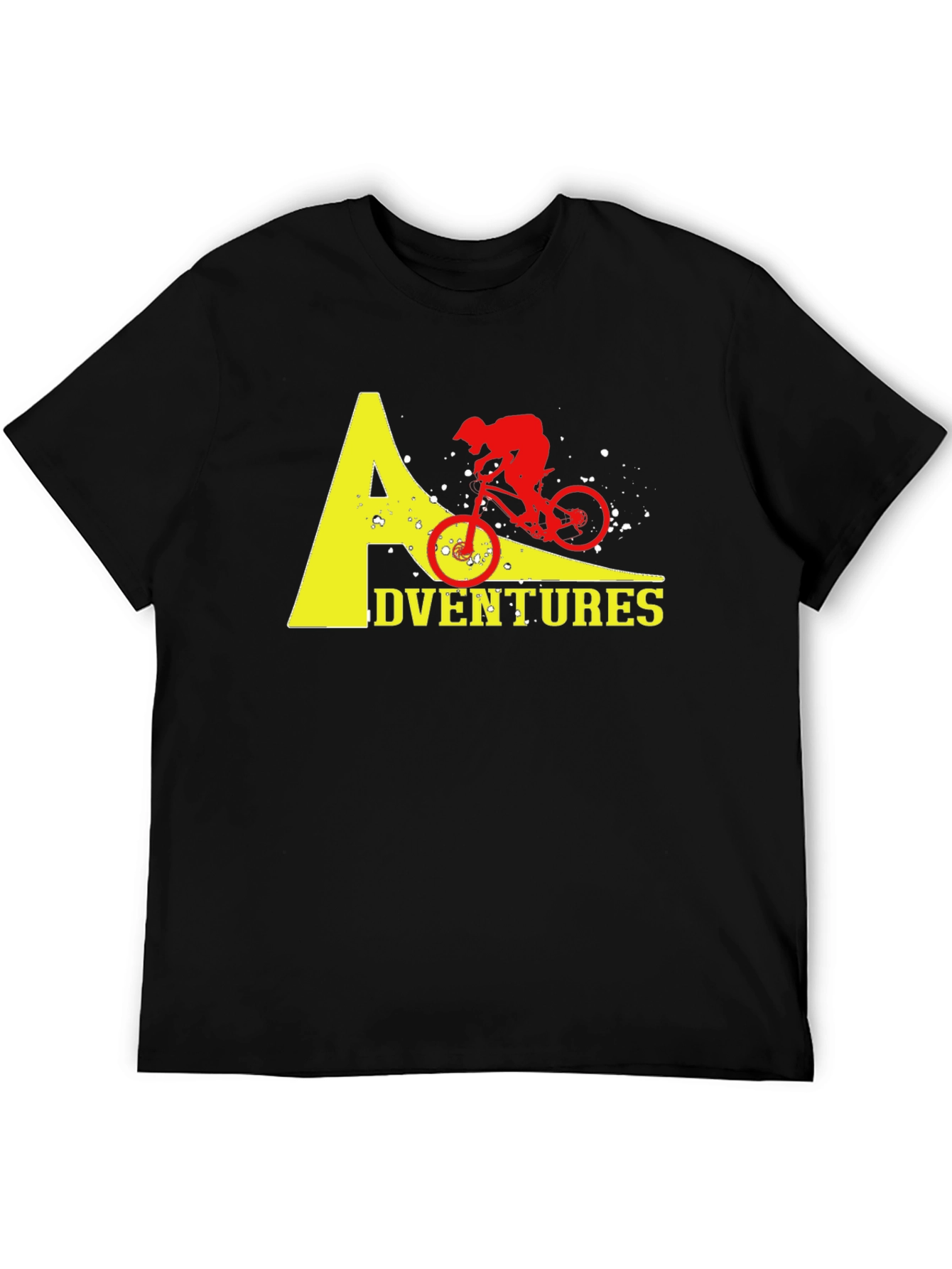 Black Adventure Biker T-Shirt - Black Cotton Tee view 5
