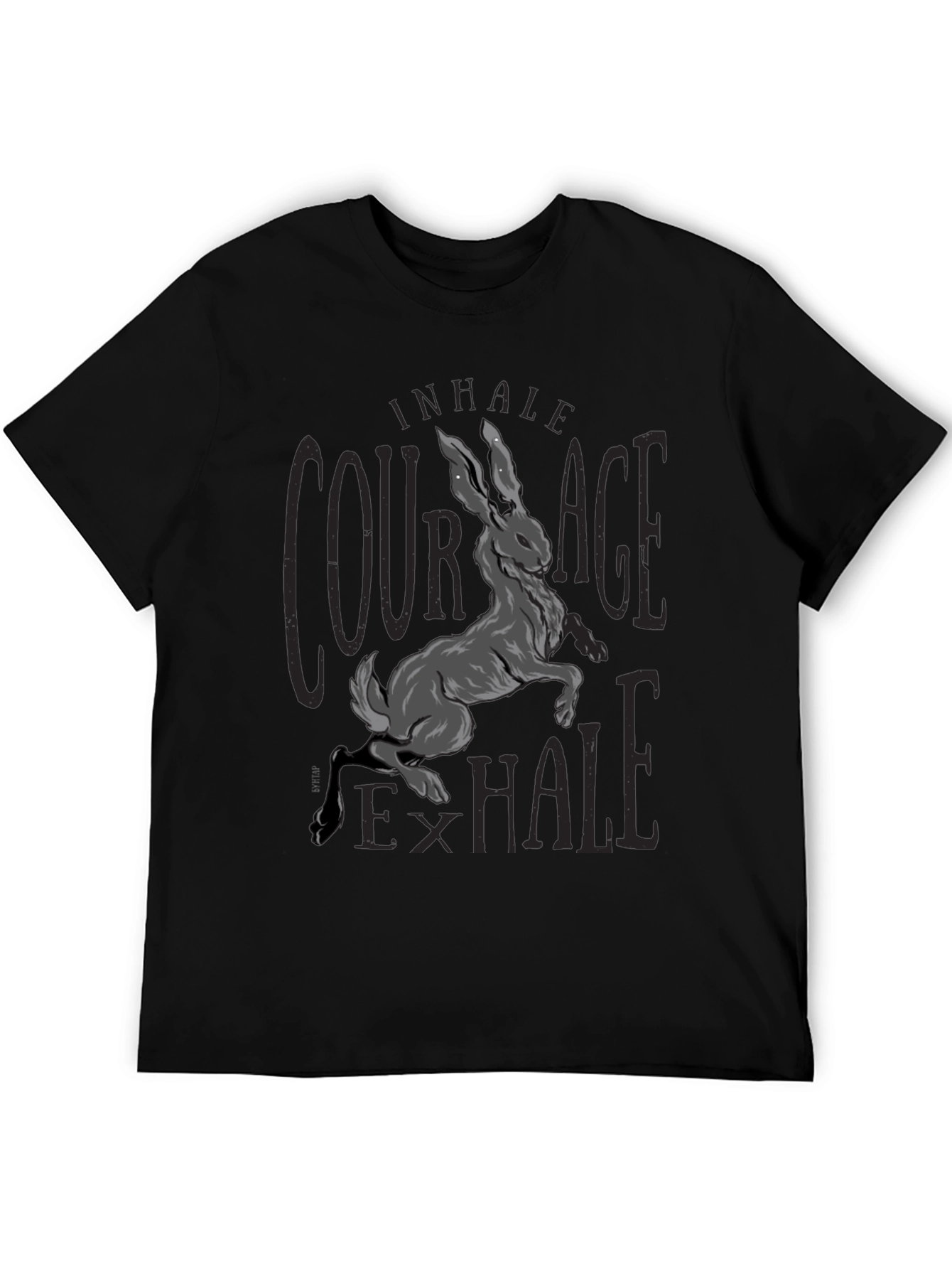 Black Courage Hare Graphic Tee - Inhale Exhale view 5