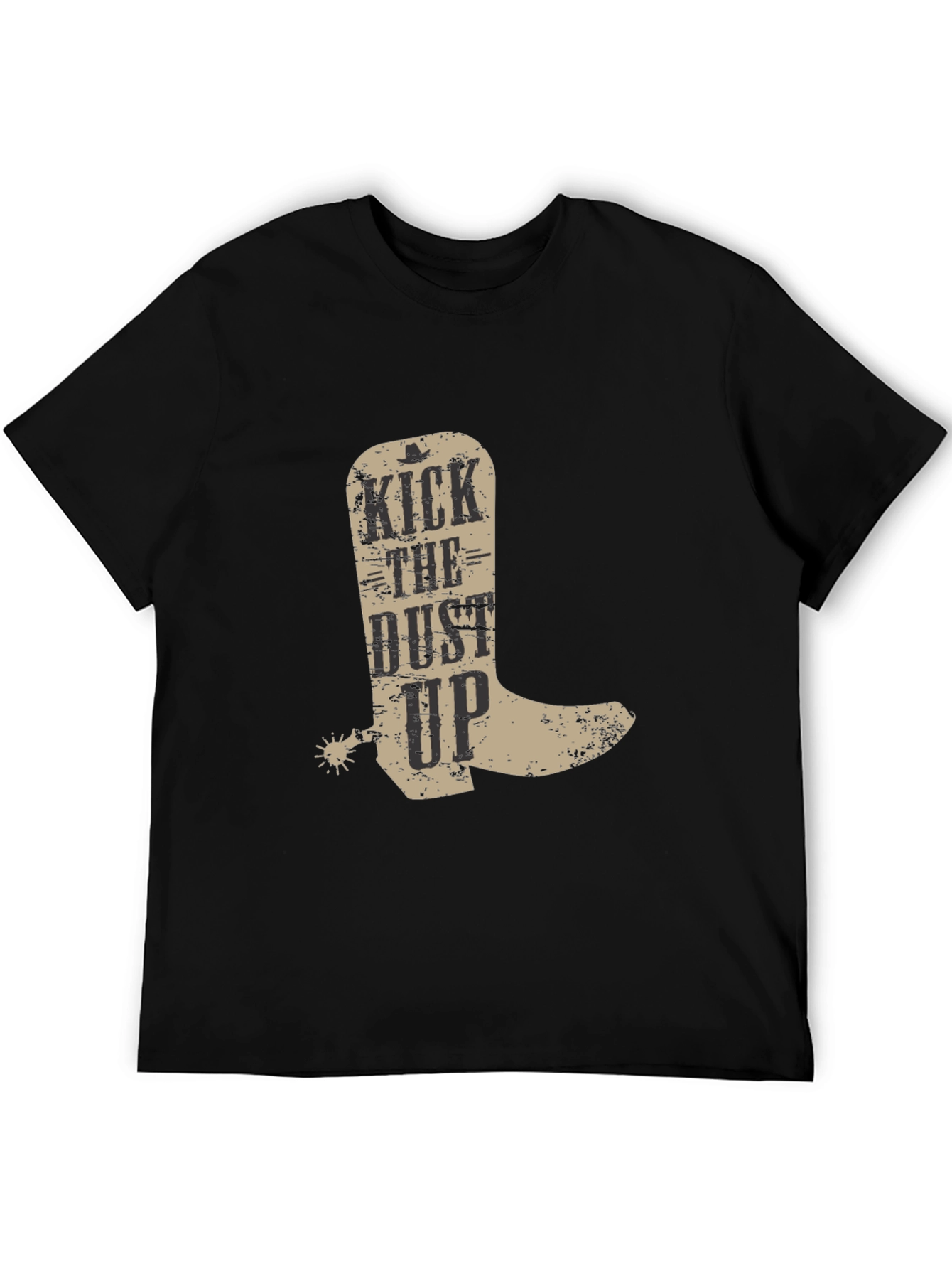 Black Kick the Dust Up Cowboy Boot Graphic T-Shirt view 5