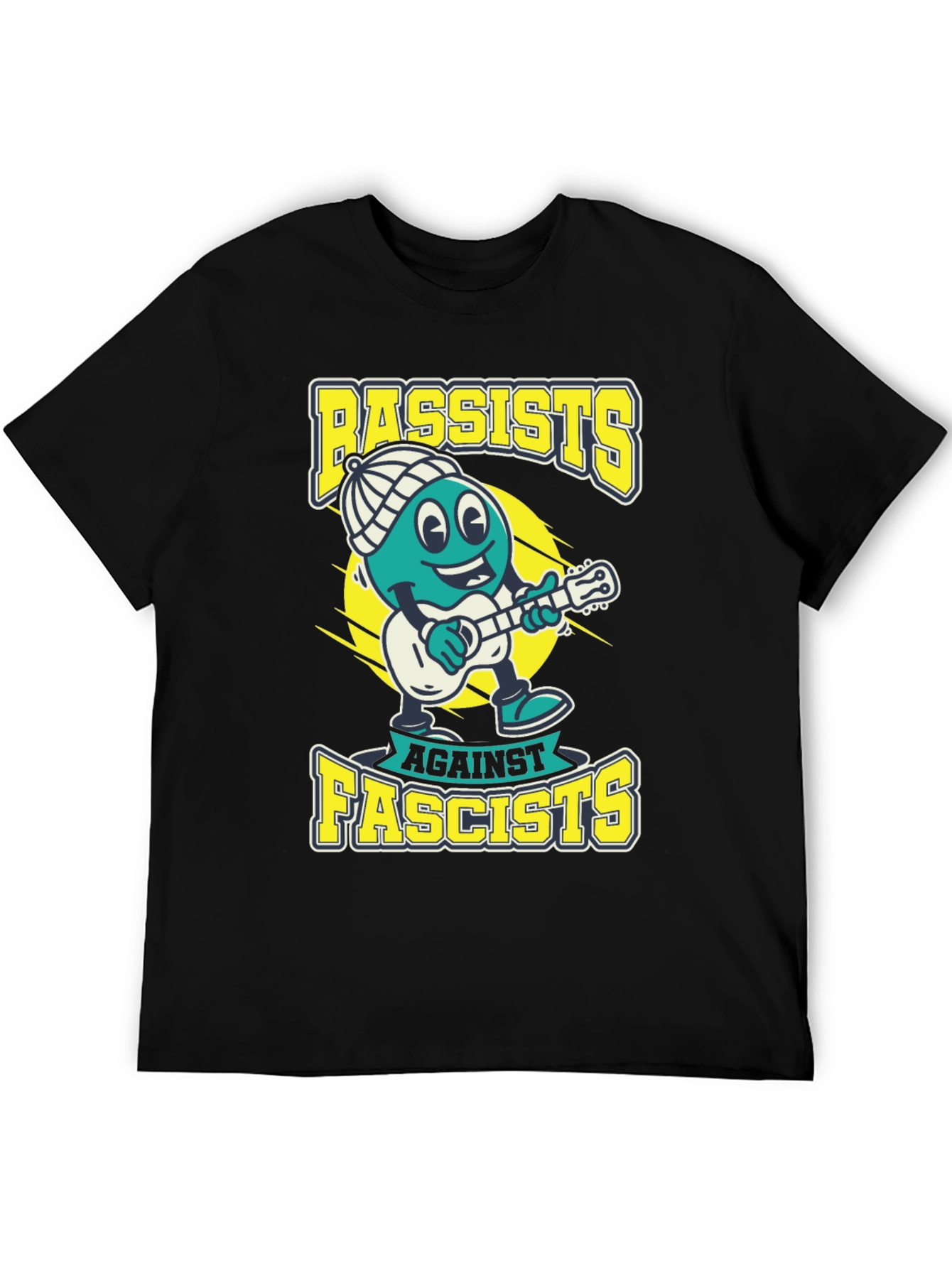 Black Bassists Against Fascists Graphic Tee - Political Statement T-Shirt view 5