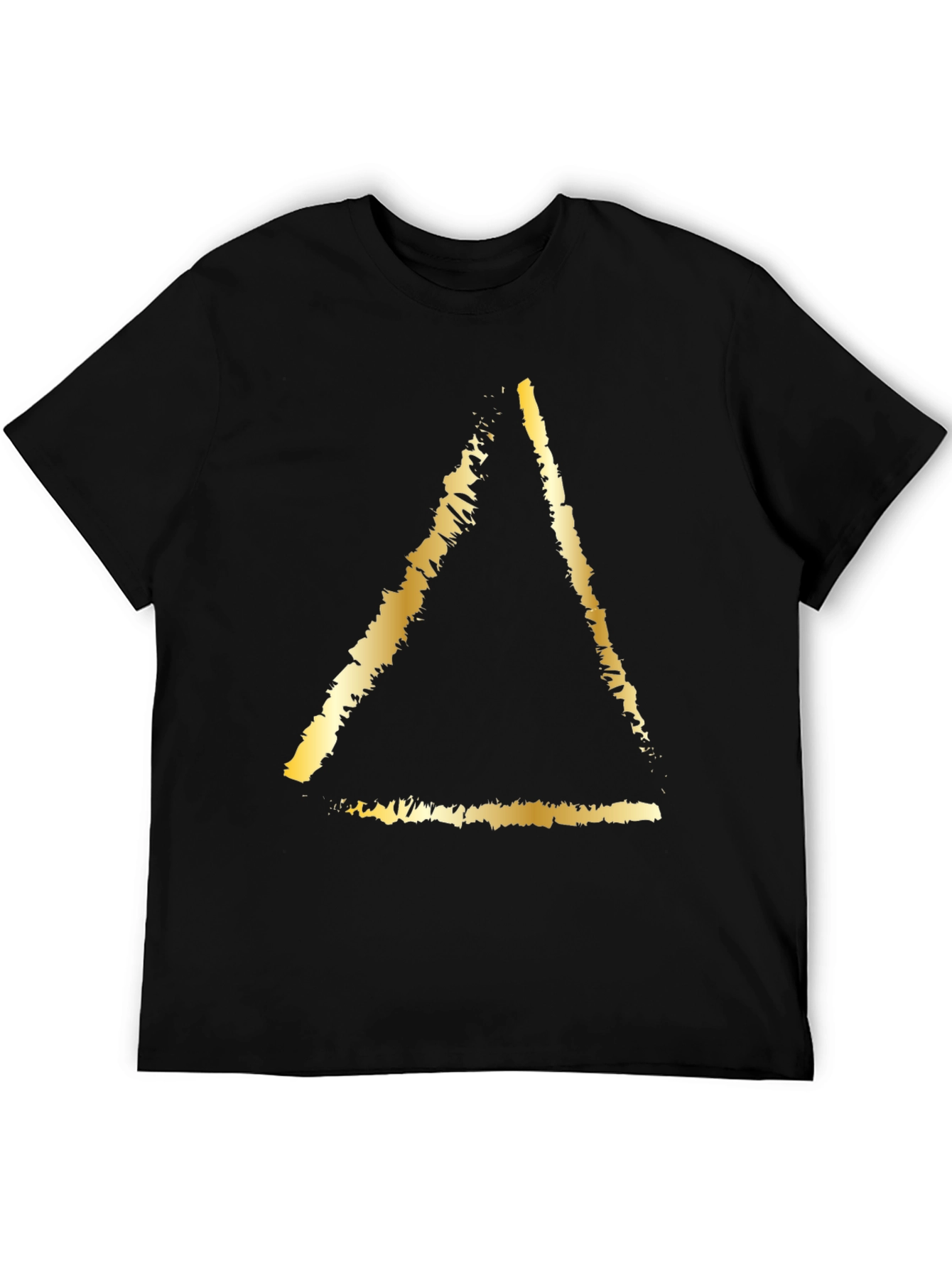 Black Golden Triangle Graphic Tee - Stylish Black T-Shirt view 5