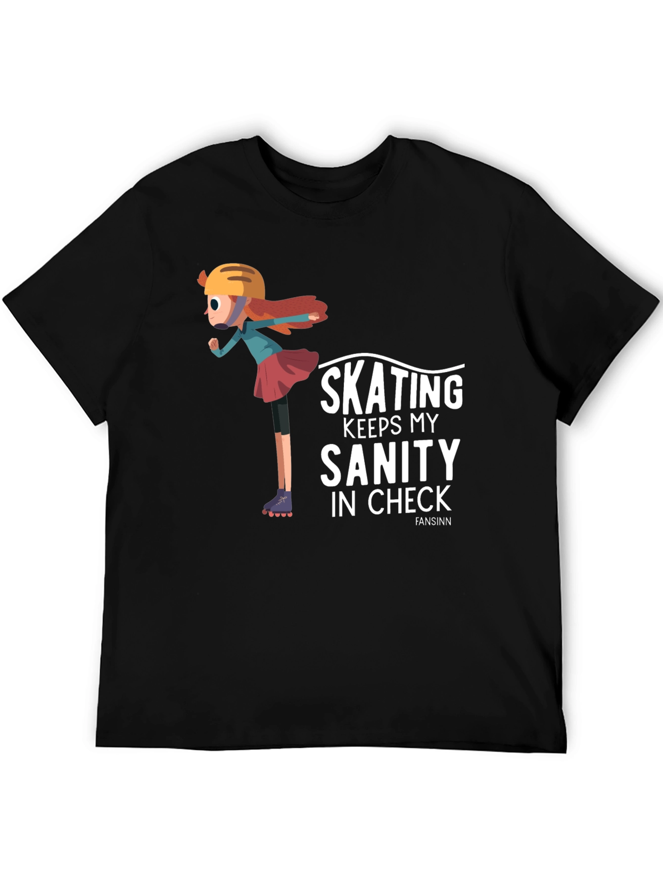 Black Skating Sanity T-Shirt - Black Graphic Tee view 5