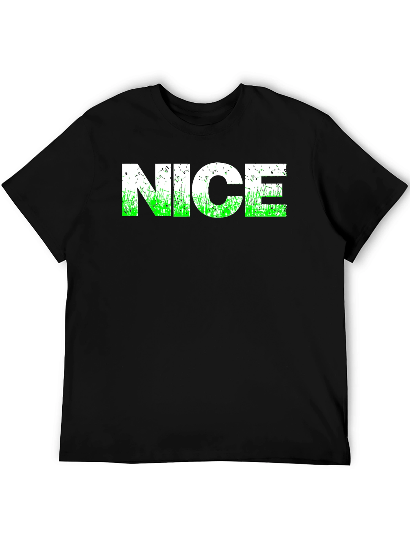 Black NICE Graphic Tee - Black Cotton T-Shirt view 5