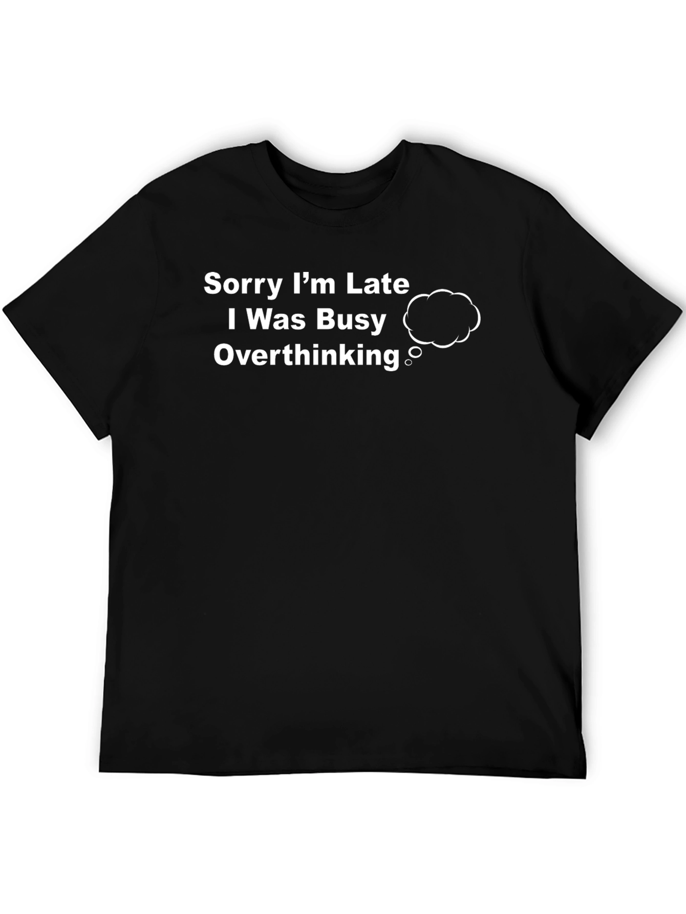 Black Overthinking T-Shirt - Funny & Relatable Tee view 5