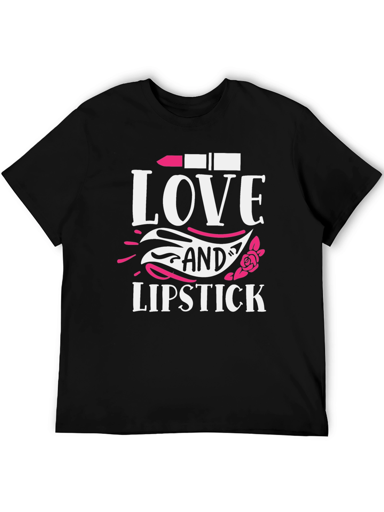 Black Love and Lipstick T-Shirt - Stylish Graphic Tee view 5