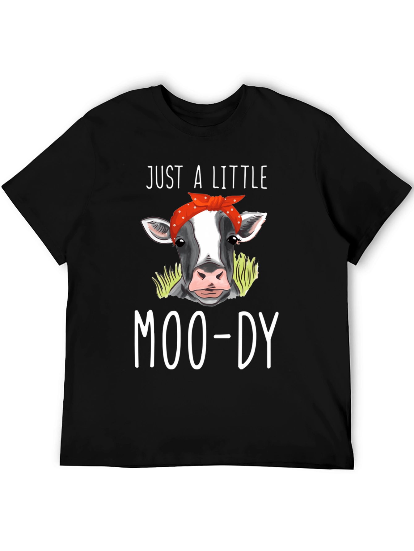Black Just A Little Moo-dy Cow T-Shirt view 5